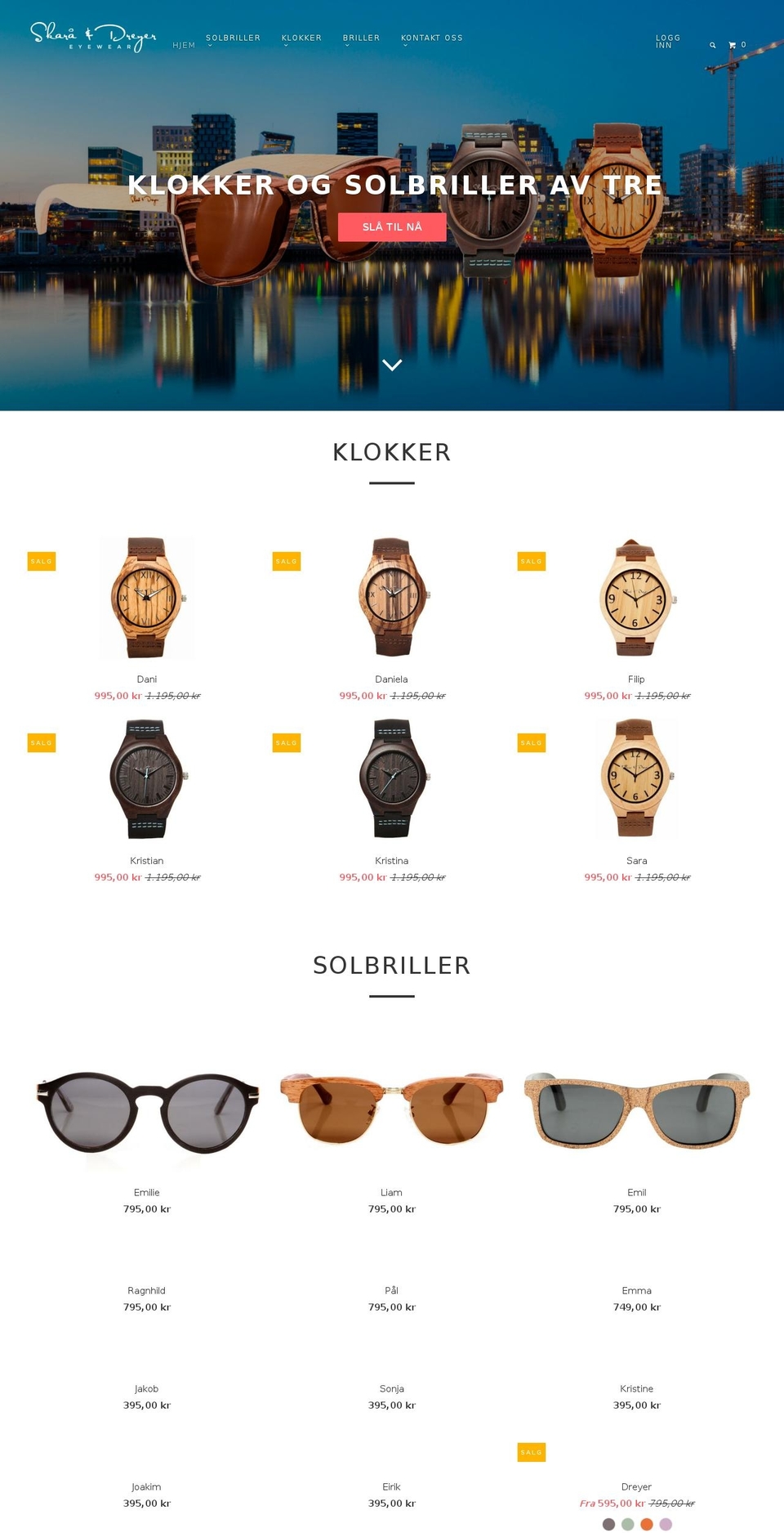 trebrille.no shopify website screenshot