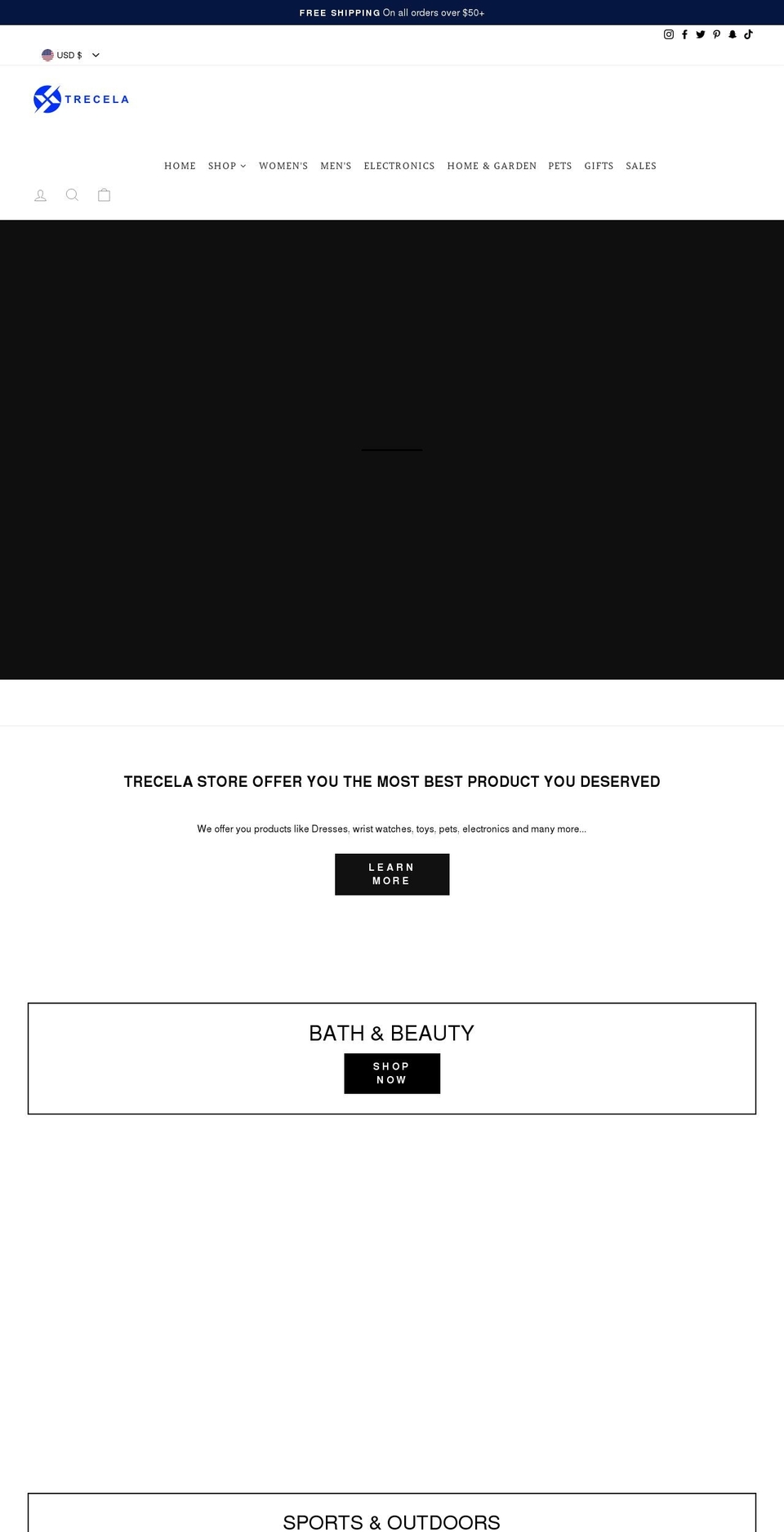 trecela.com shopify website screenshot