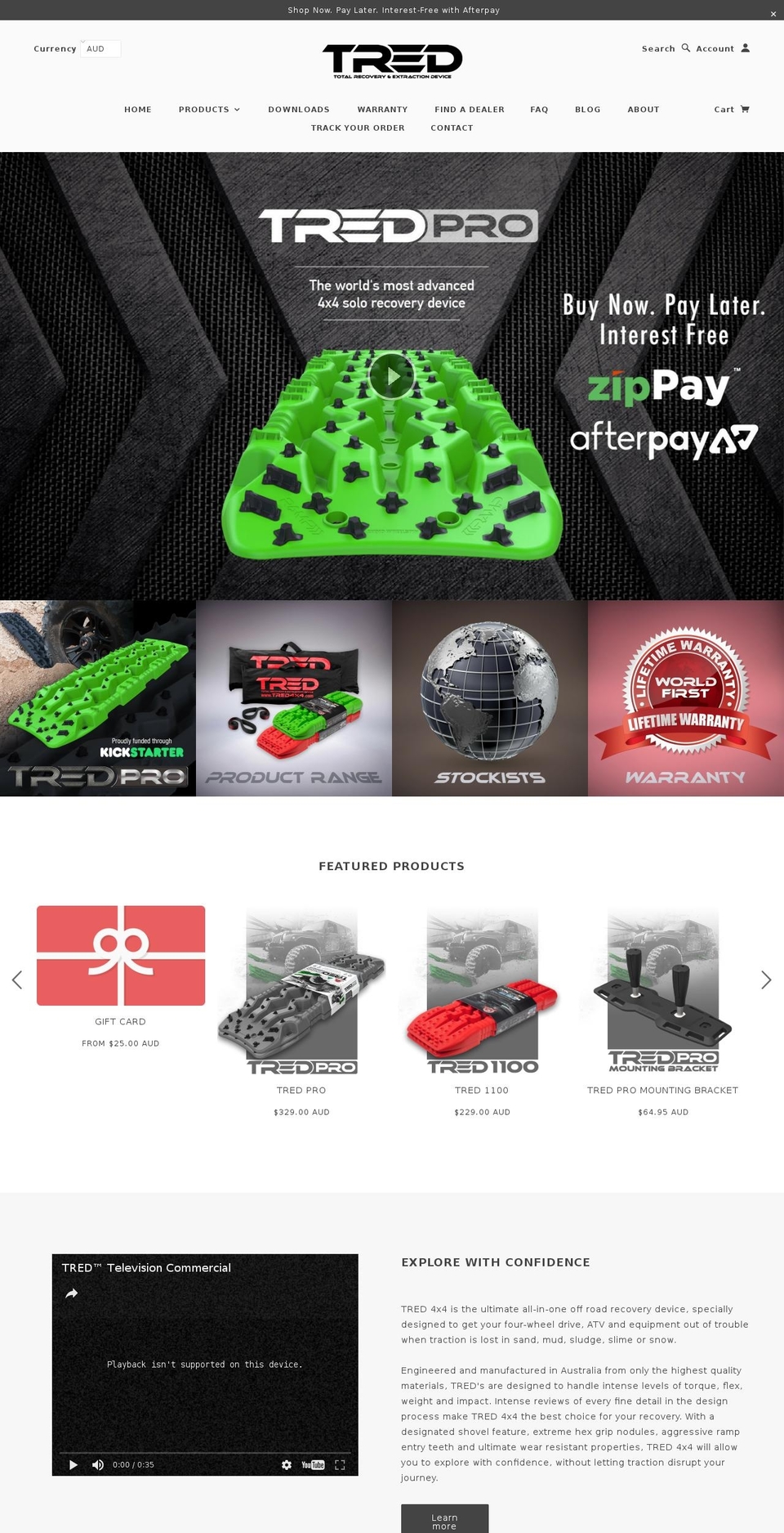 tred4x4.co shopify website screenshot