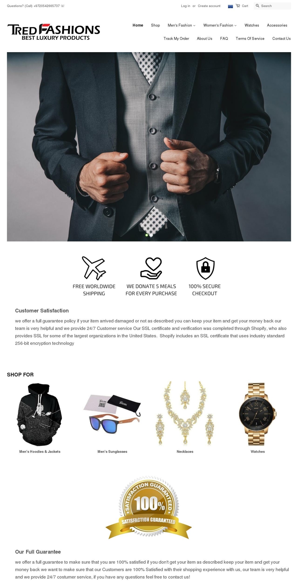 tredfashions.com shopify website screenshot