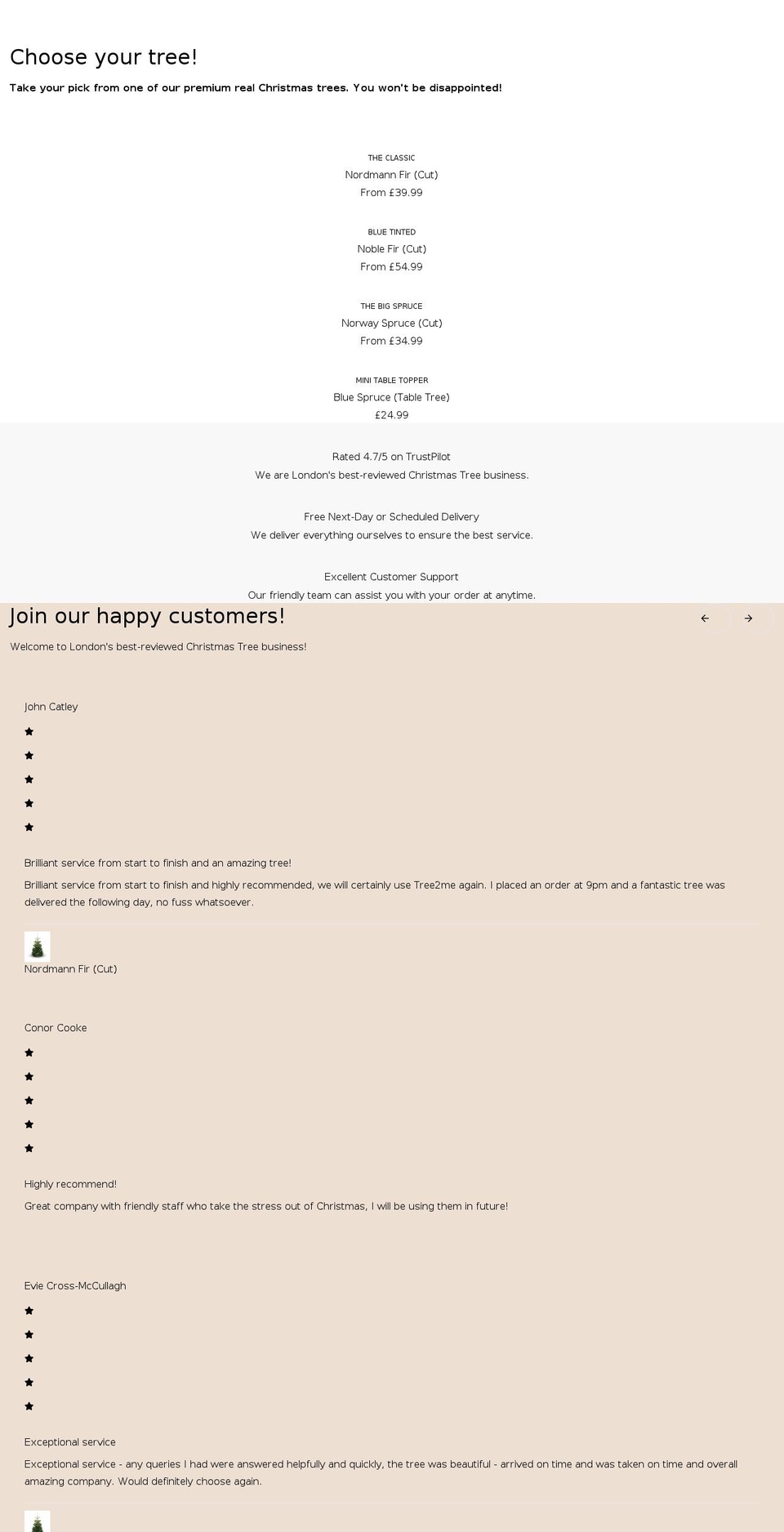 tree2me.co.uk shopify website screenshot