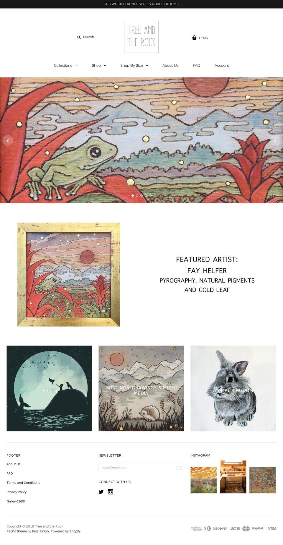 treeandtherock.com shopify website screenshot