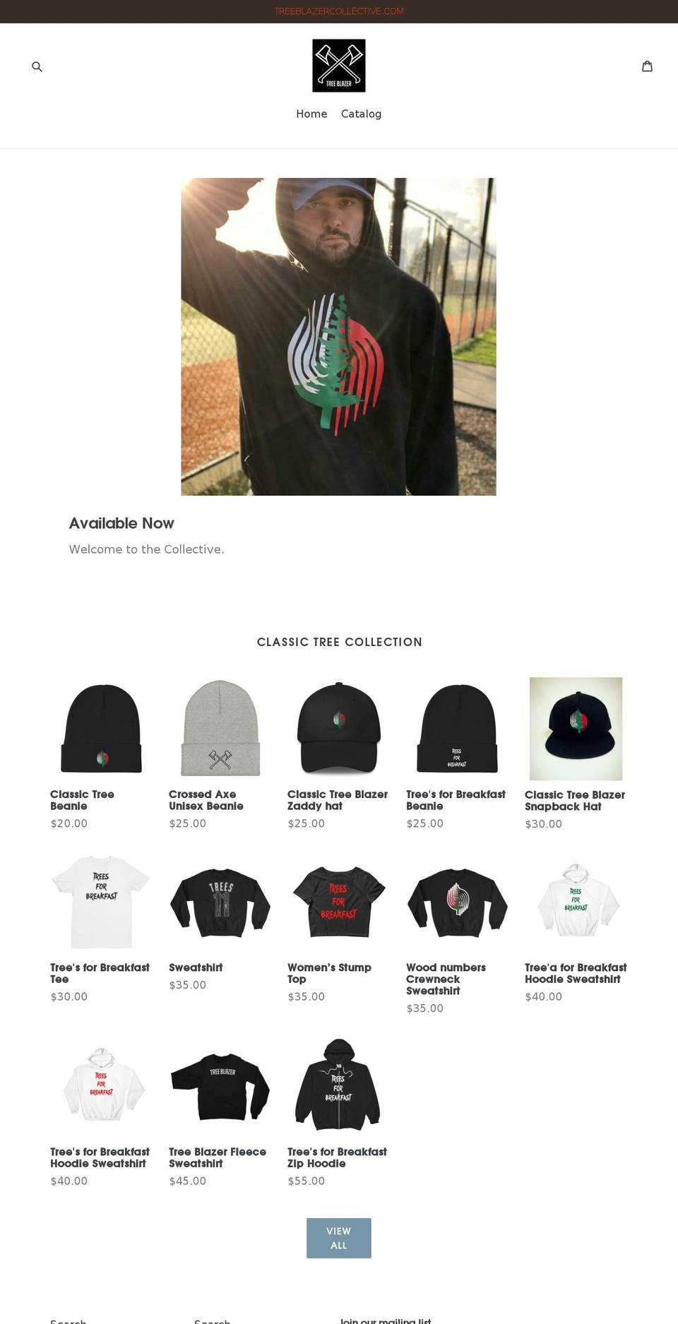 treeblazercollective.com — Shopify storefront screenshot