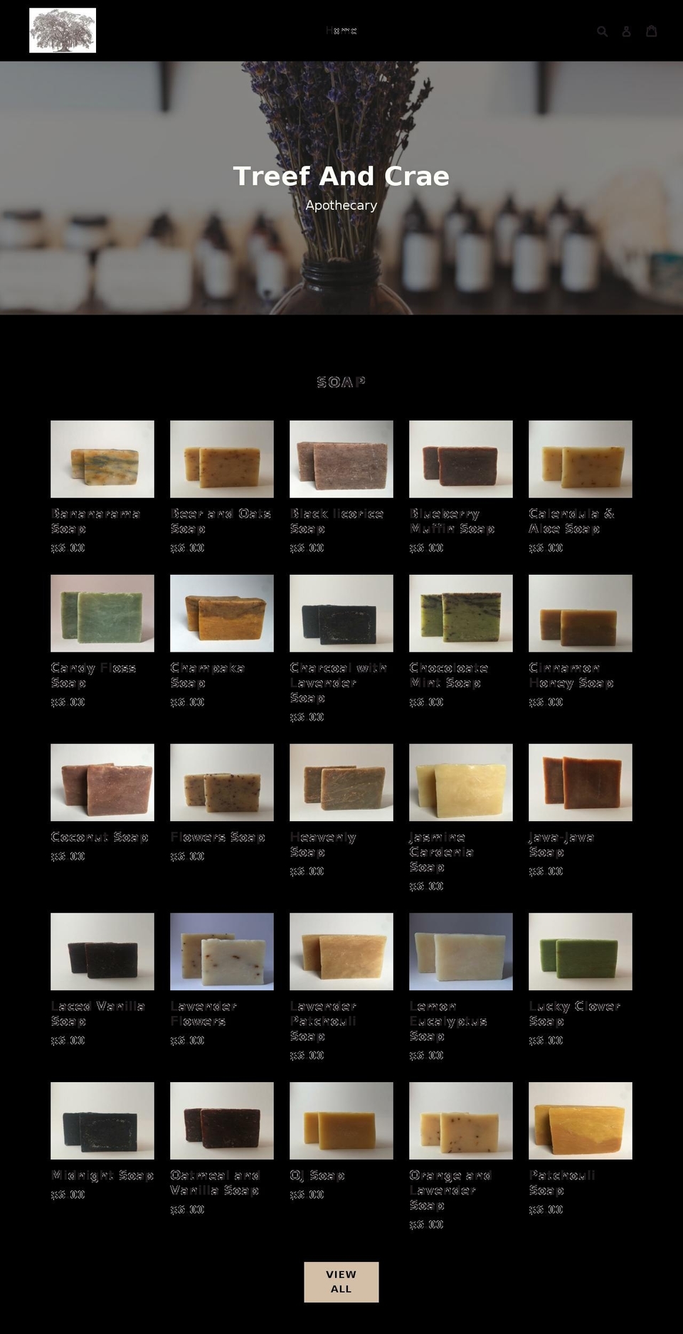 treefandcrae.com — Shopify storefront screenshot