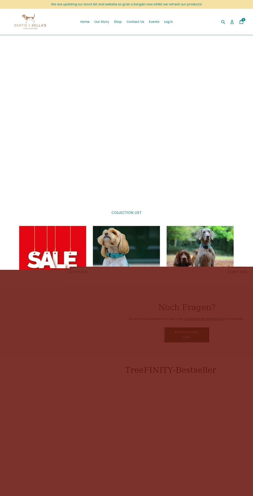 treefinity-jewellery.com shopify website screenshot