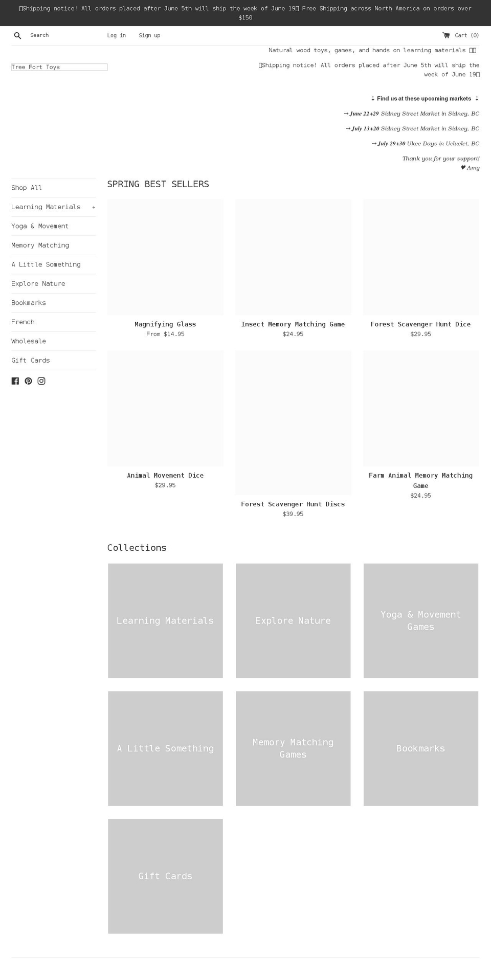 treeforttoys.com shopify website screenshot