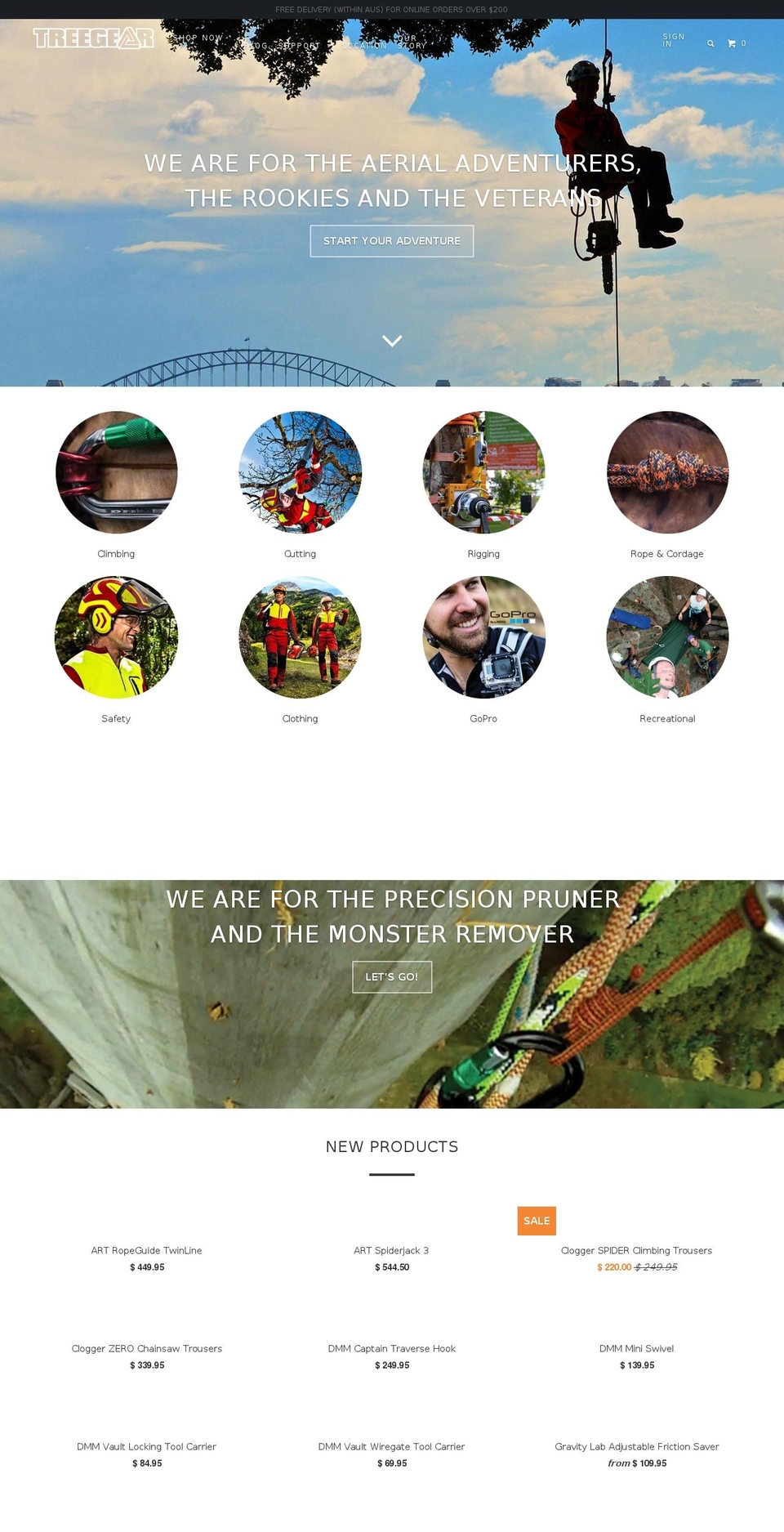 treegear.com.au shopify website screenshot