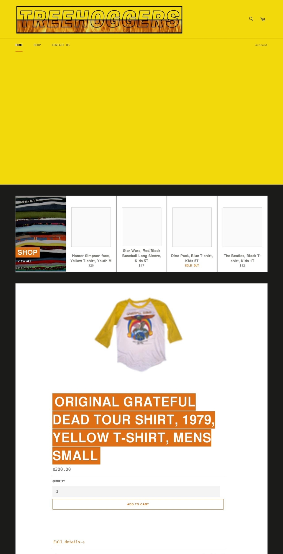 treehoggers.com shopify website screenshot