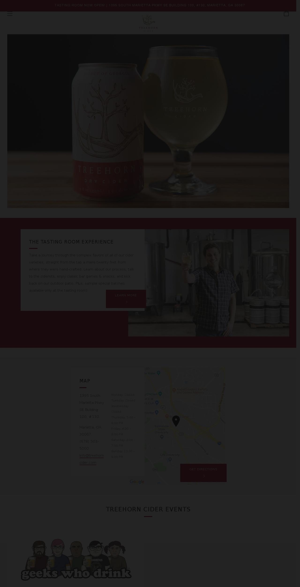 treehorncider.com shopify website screenshot