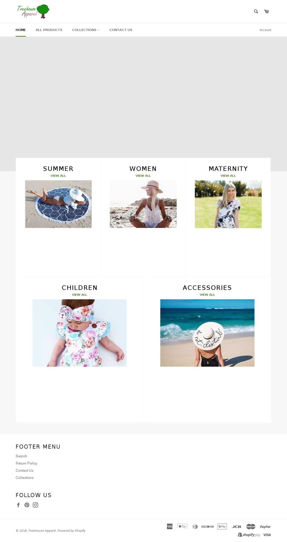 treehouseapparel.com — Shopify storefront screenshot