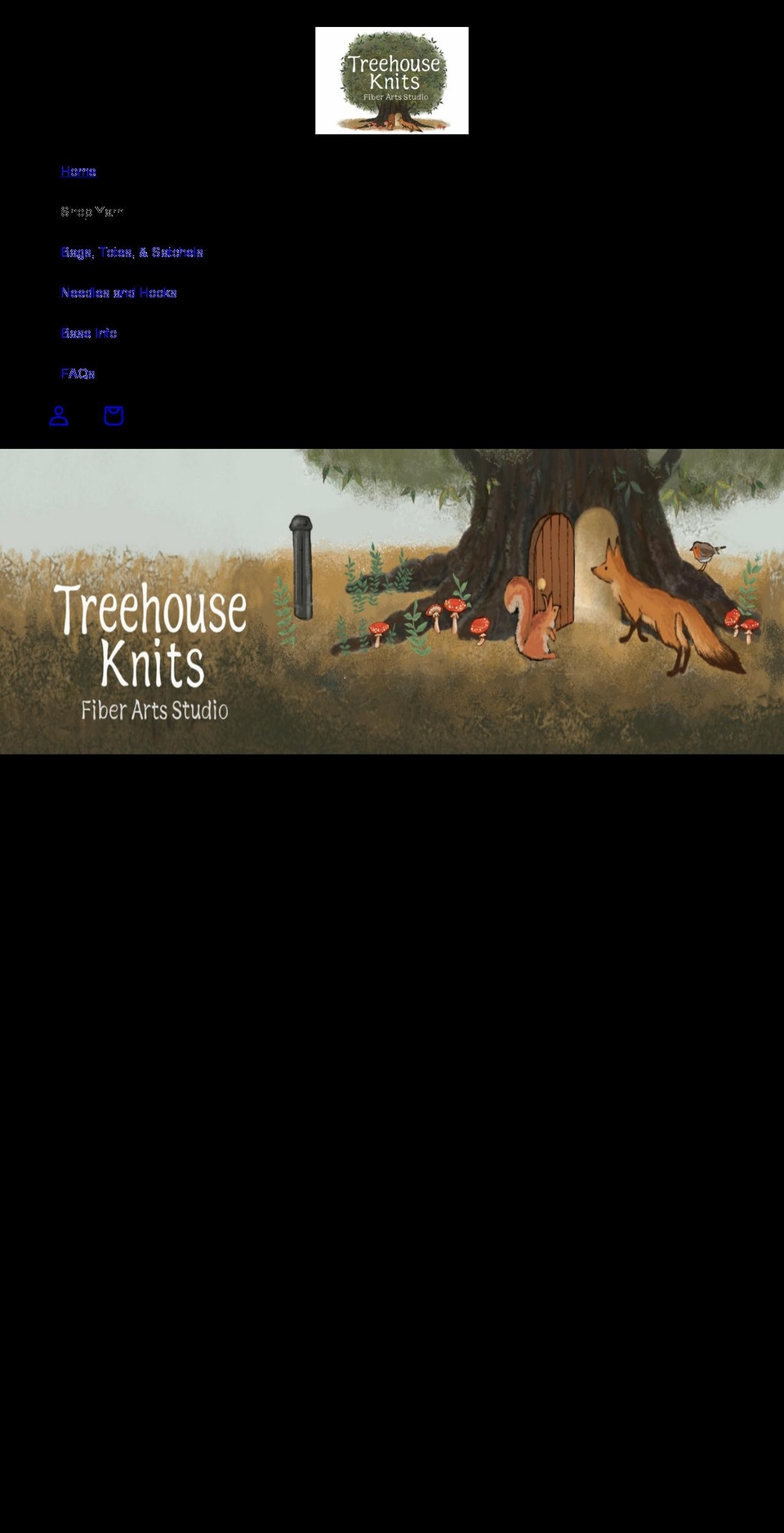 treehouseknits.com shopify website screenshot