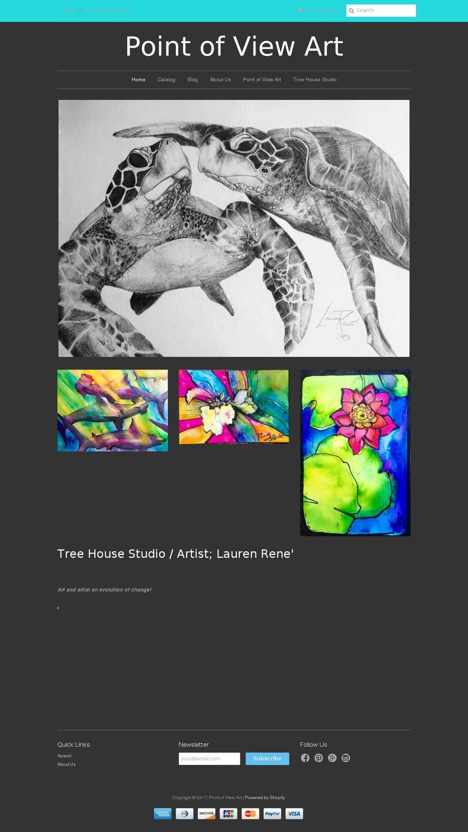 treehousestudio-point-of-view-art.com shopify website screenshot