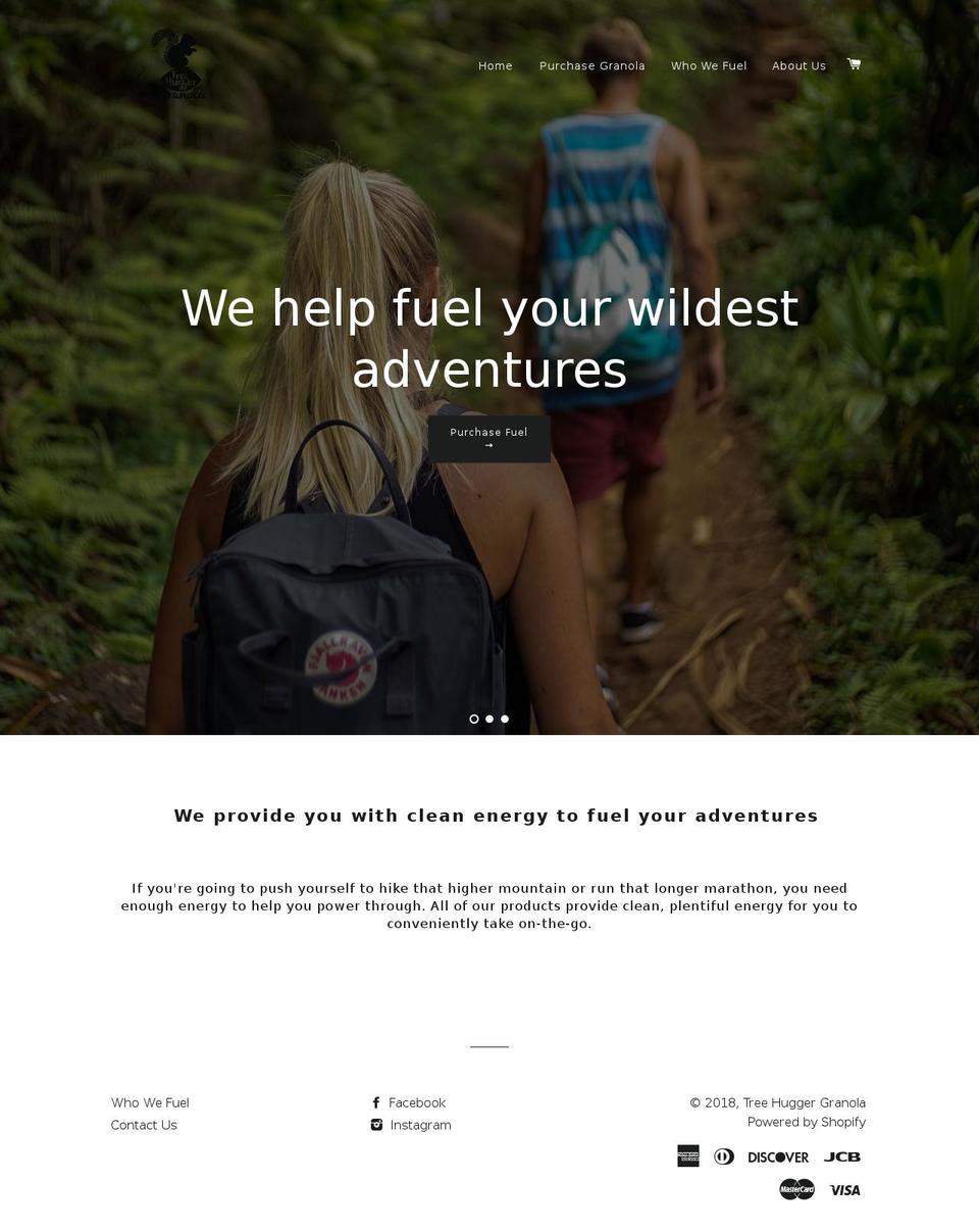 treehuggergranola.com shopify website screenshot