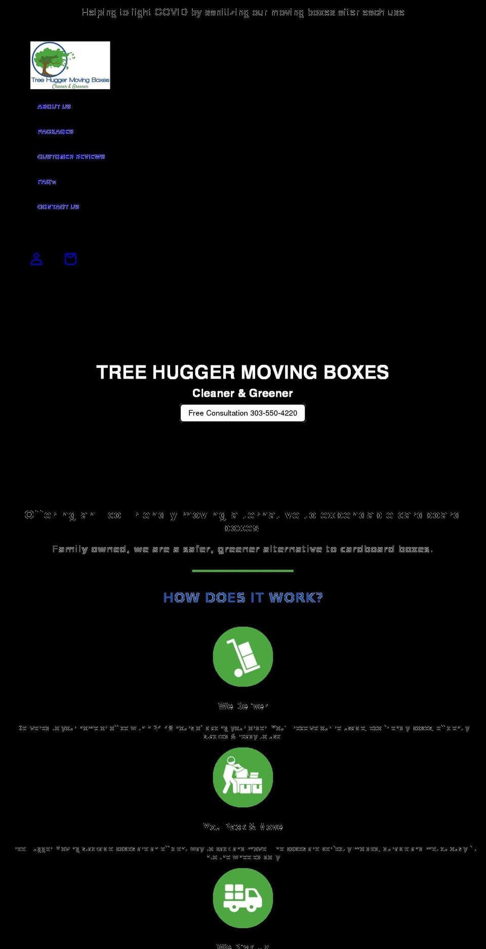 treehuggermovingboxes.com shopify website screenshot