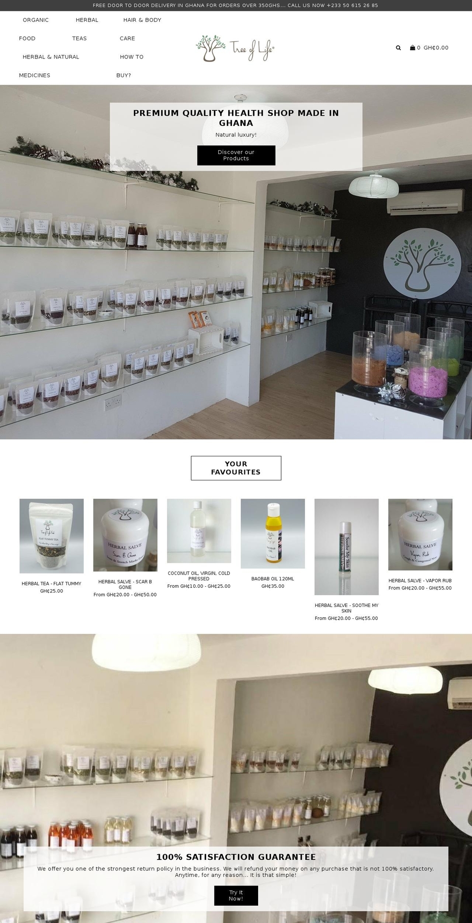 treeoflifeghana.com shopify website screenshot