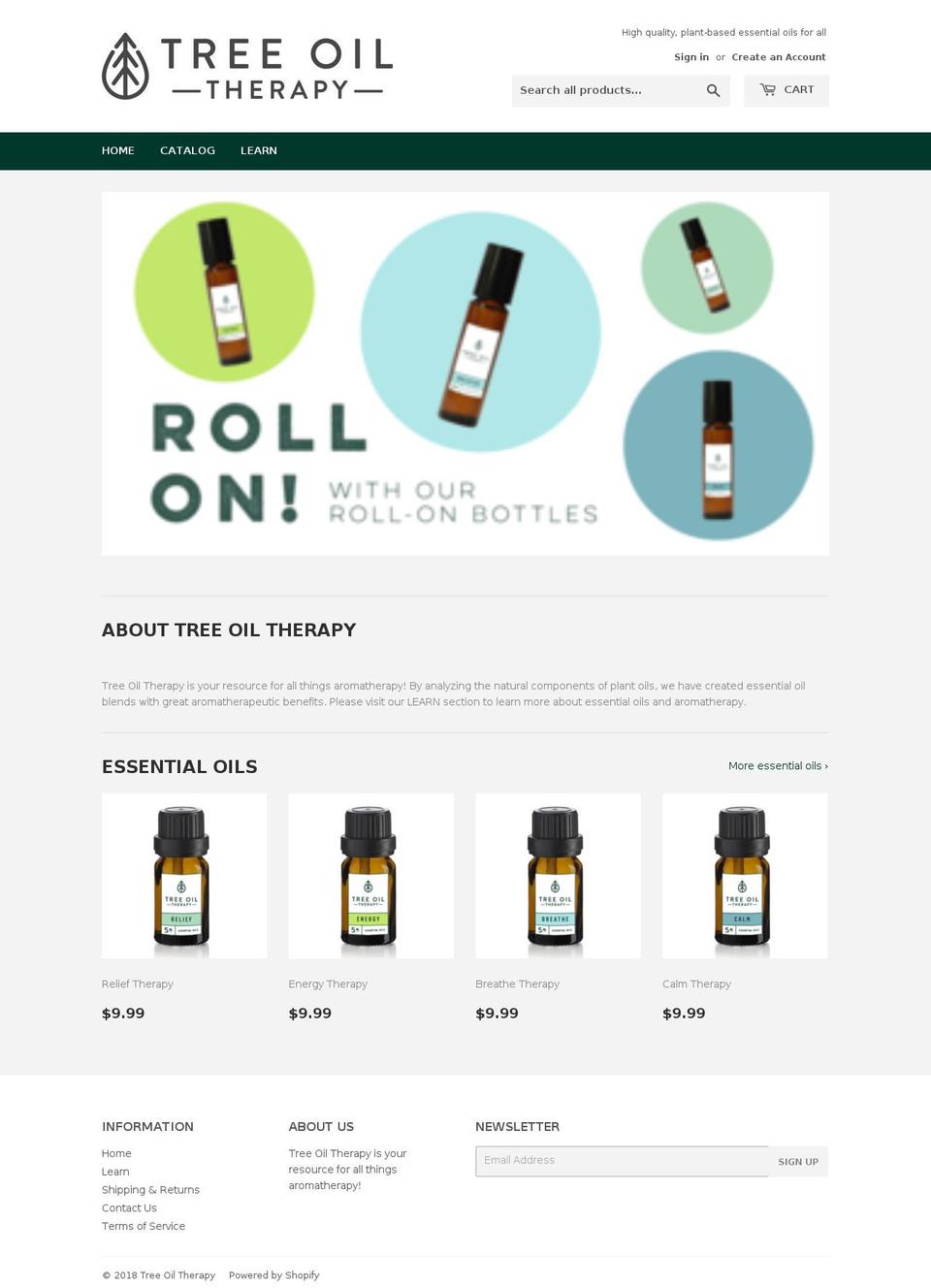 treeoiltherapy.com — Shopify storefront screenshot