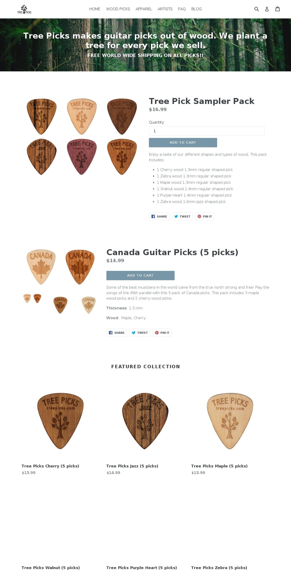 treepicks.com — Shopify storefront screenshot