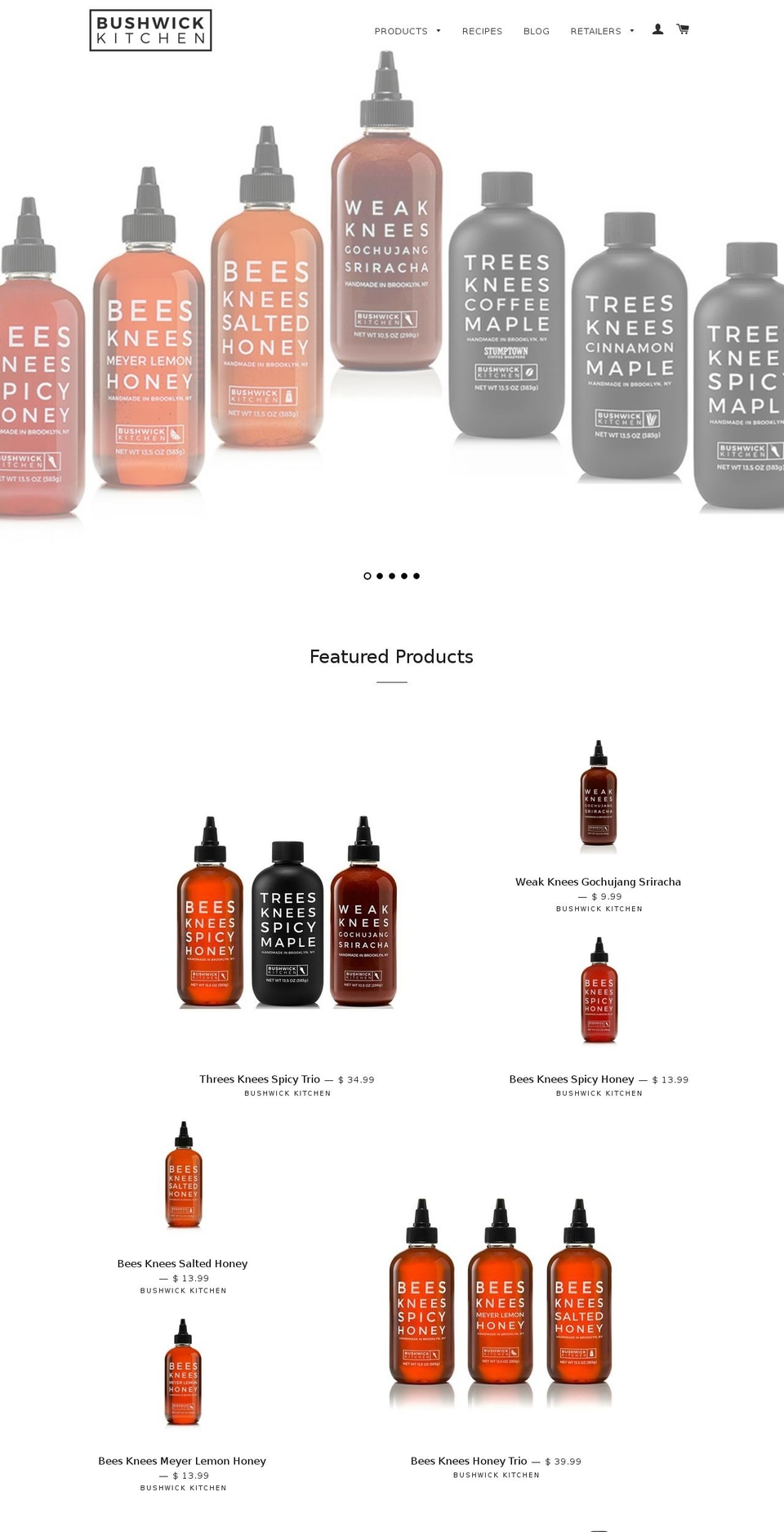treeskneesspicysyrup.com shopify website screenshot