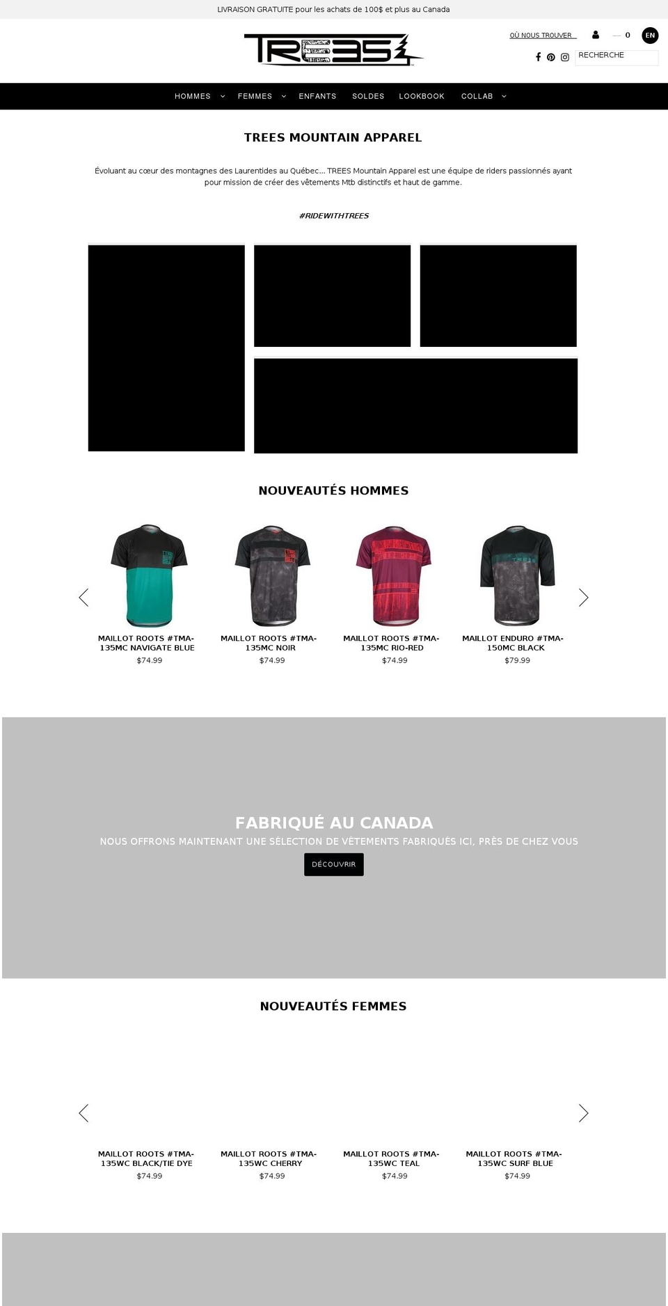 treesmountainapparel.com shopify website screenshot