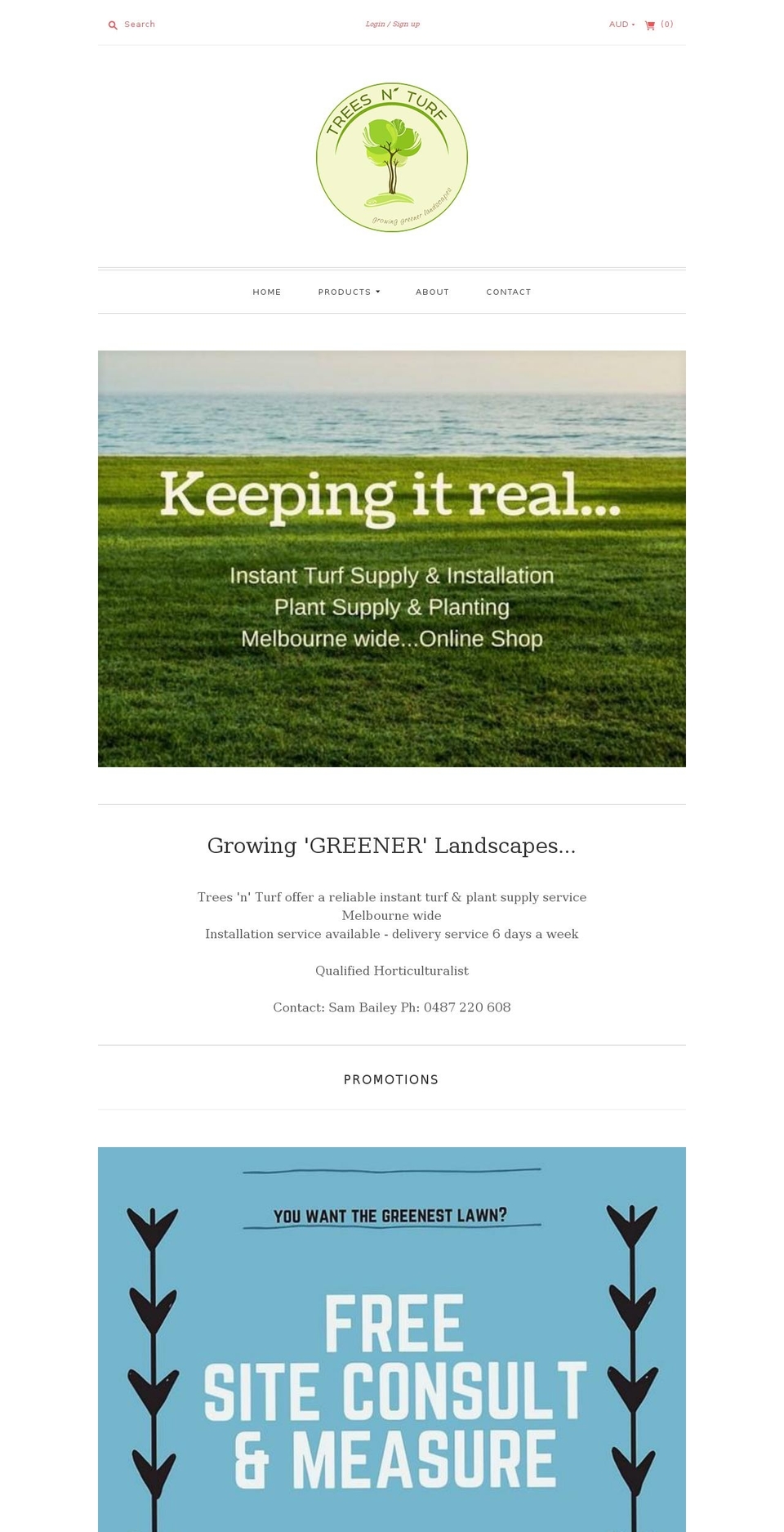 treesnturf.com — Shopify storefront screenshot