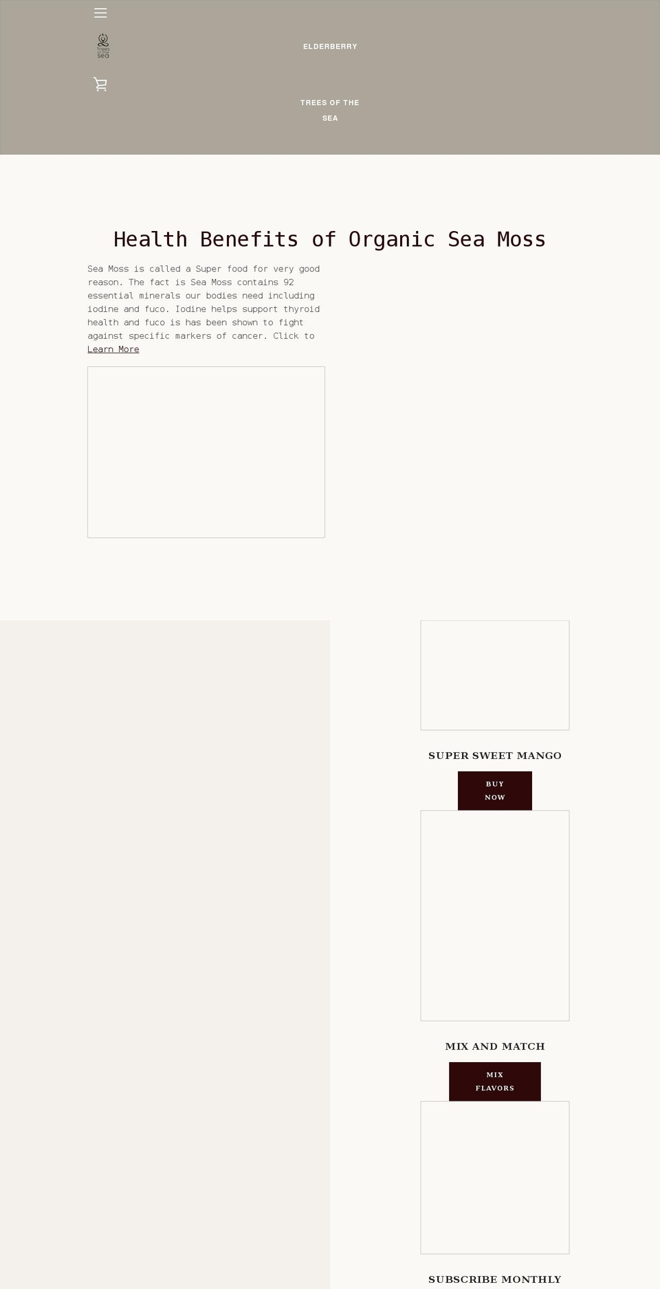 treesofthesea.com shopify website screenshot