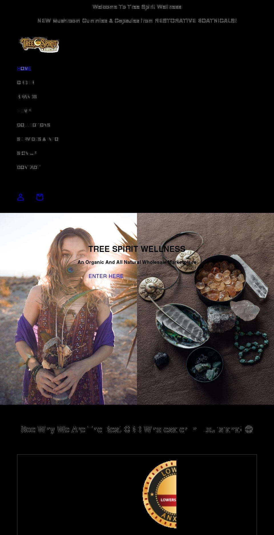 treespiritwellness.com shopify website screenshot