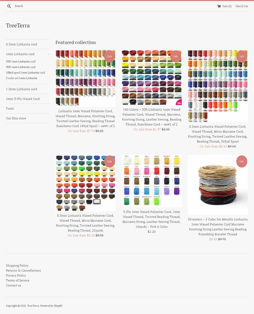 treeterra.com shopify website screenshot