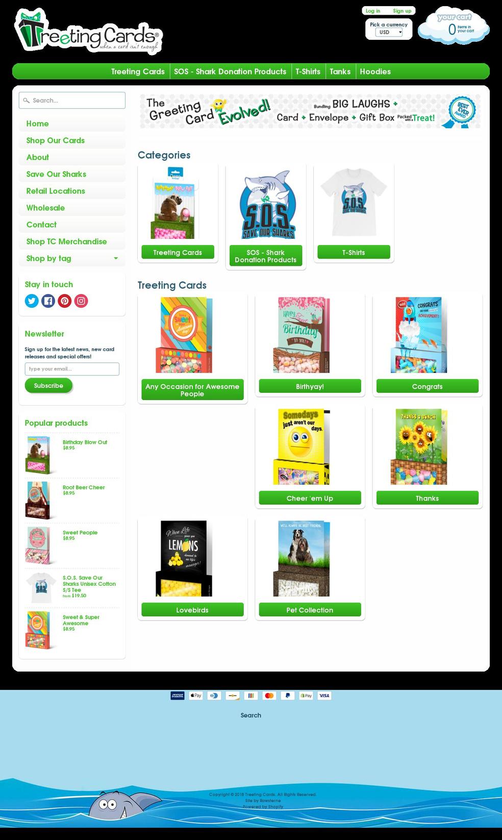 treetingcards.com — Shopify storefront screenshot