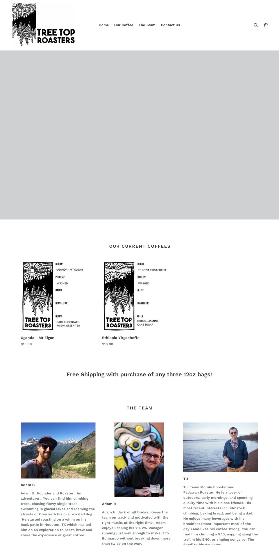 treetoproasters.com — Shopify storefront screenshot