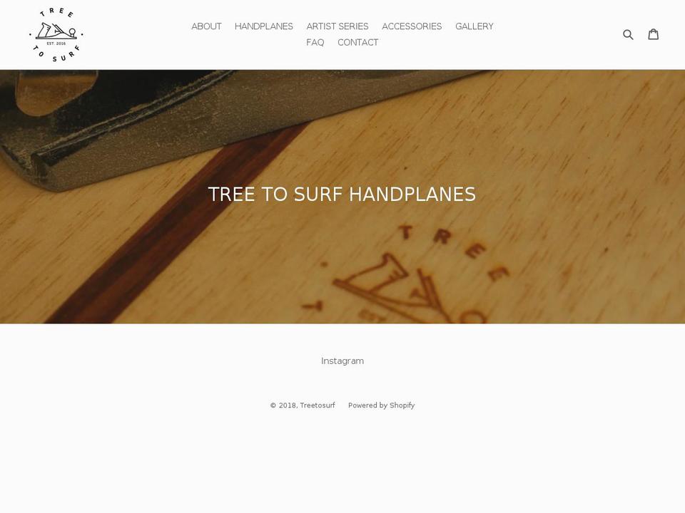 treetosurf.com — Shopify storefront screenshot