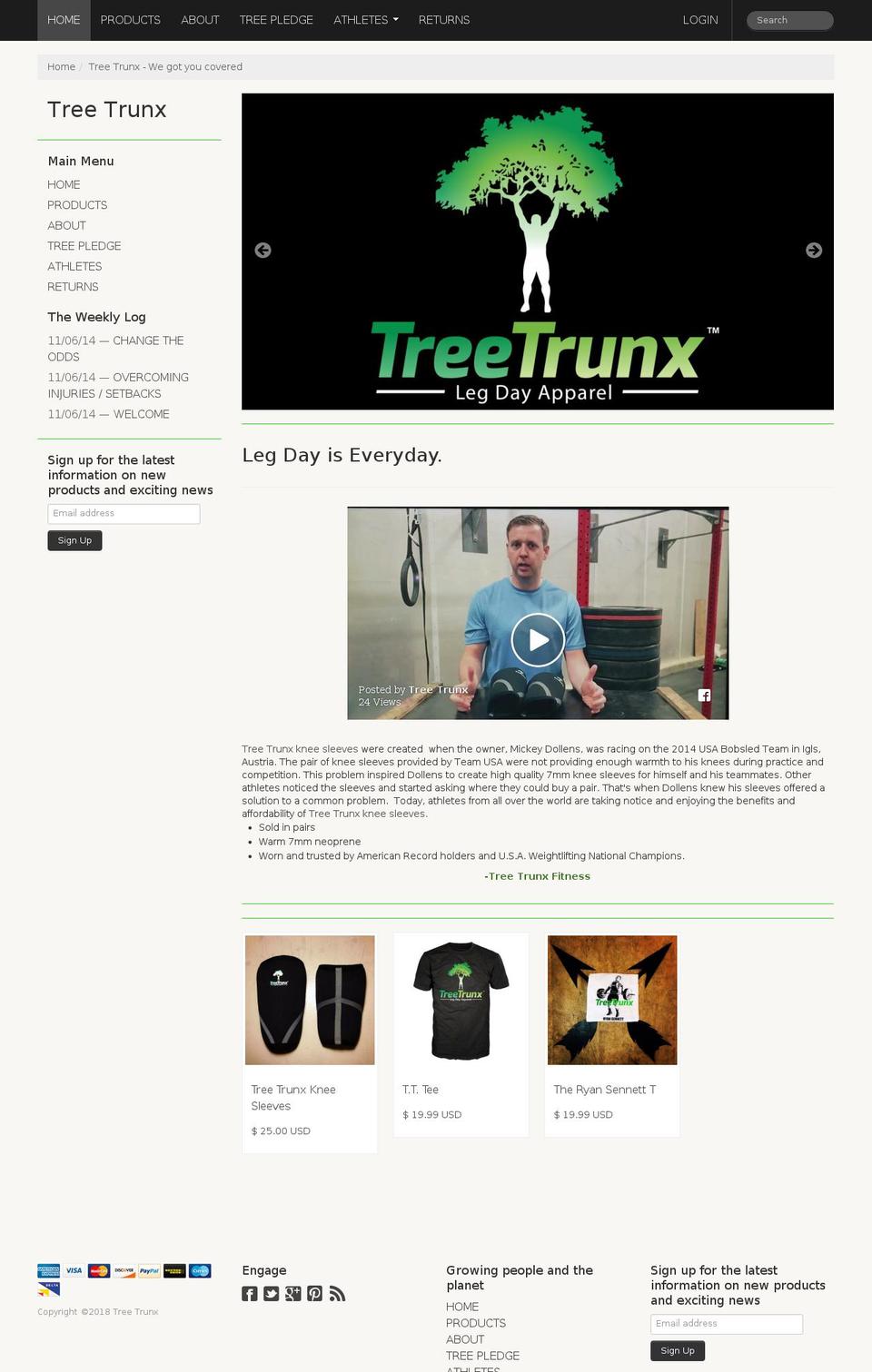 Lucid One Shopify theme site example treetrunxfitness.com