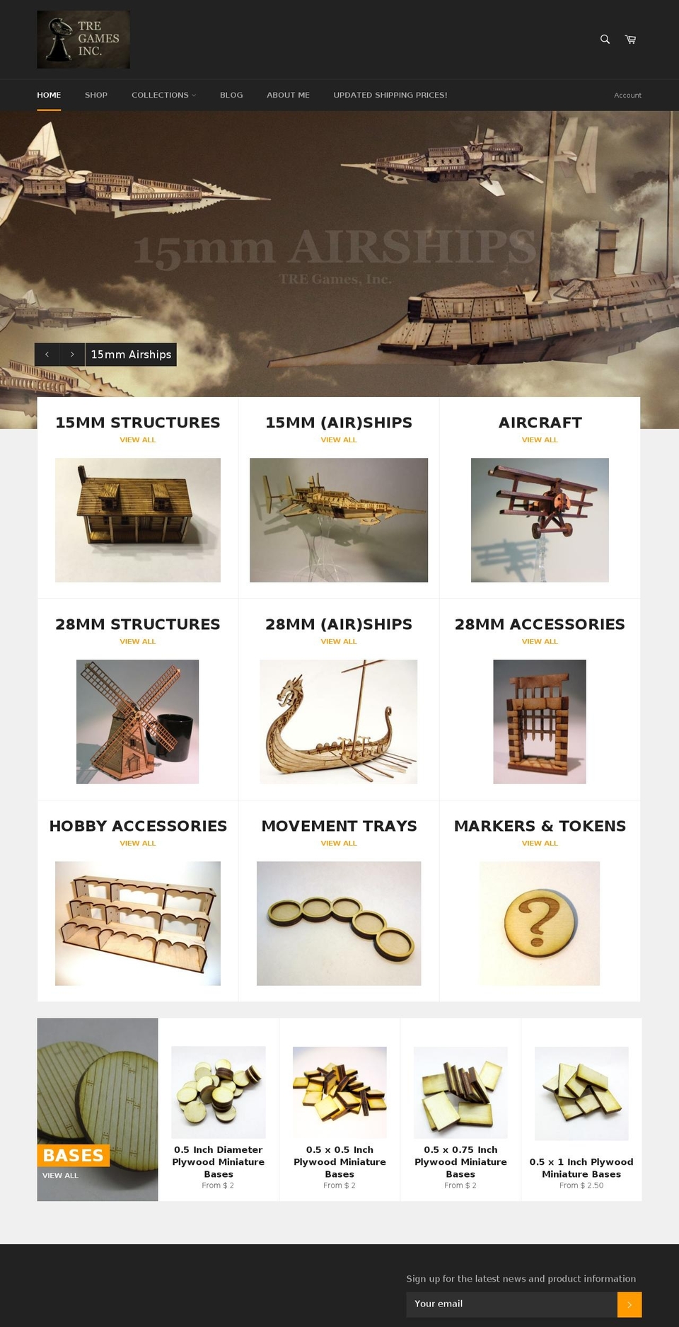 tregames.com shopify website screenshot