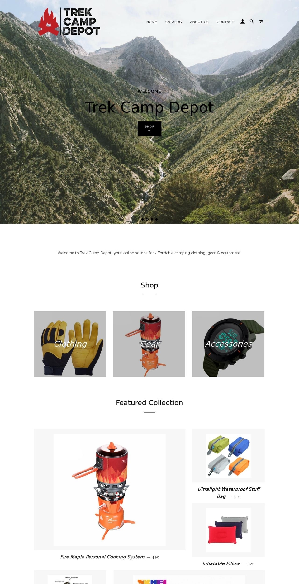 trekcampdepot.com — Shopify storefront screenshot