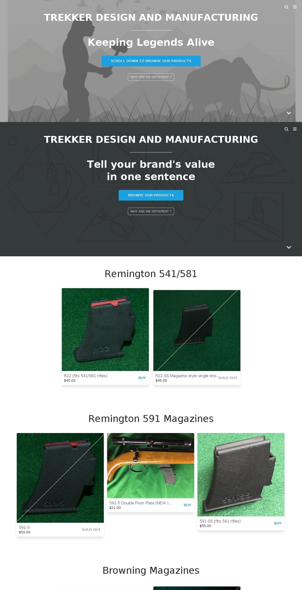 trekkermfg.com shopify website screenshot