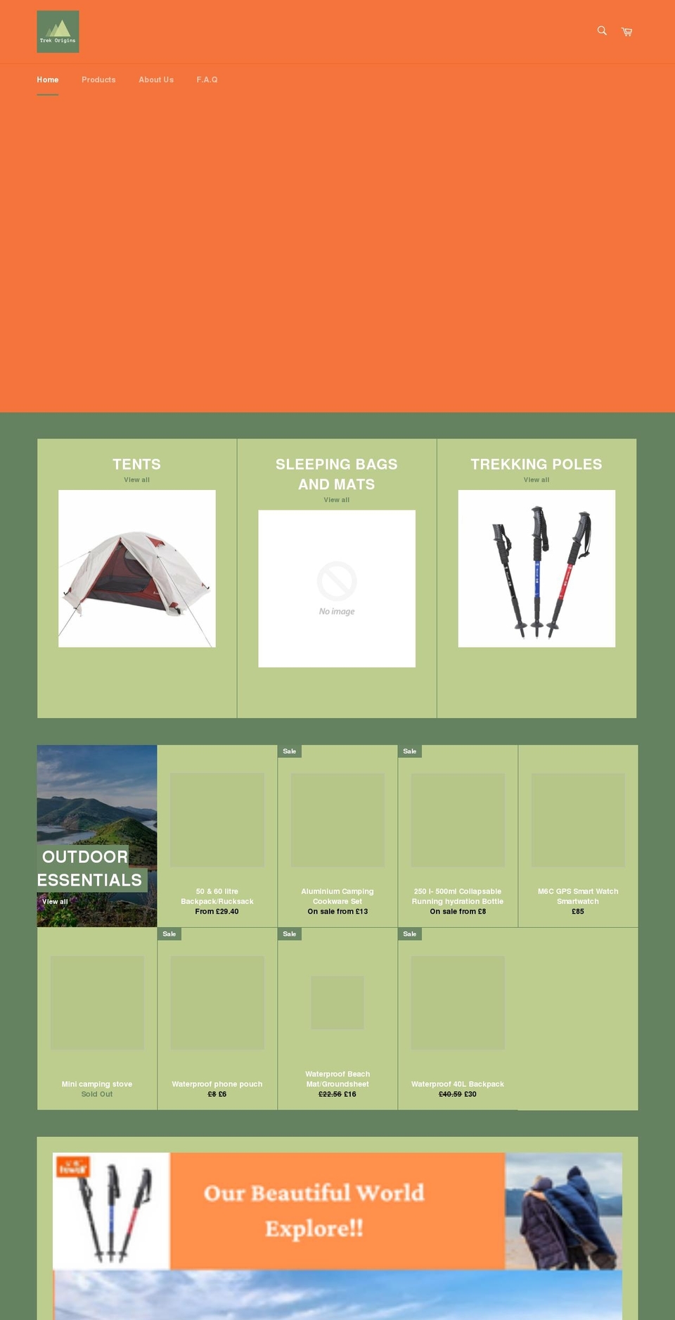 trekorigins.co.uk shopify website screenshot