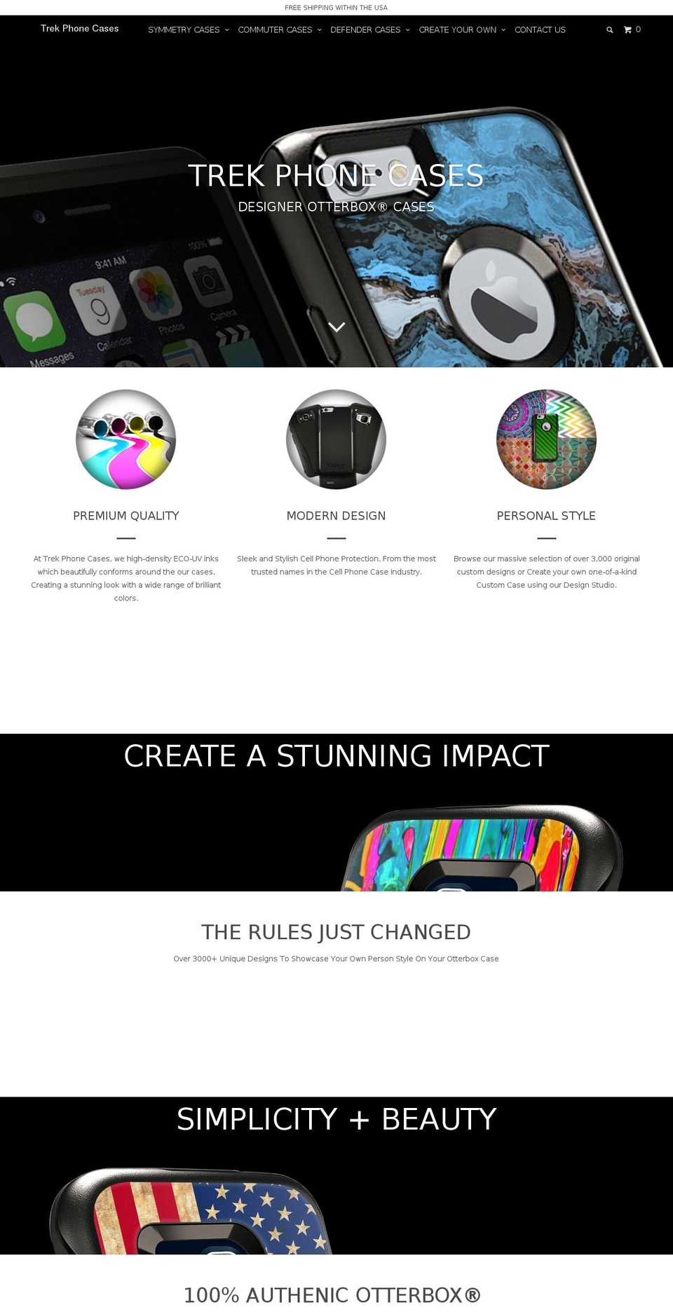 trekphonecases.com shopify website screenshot