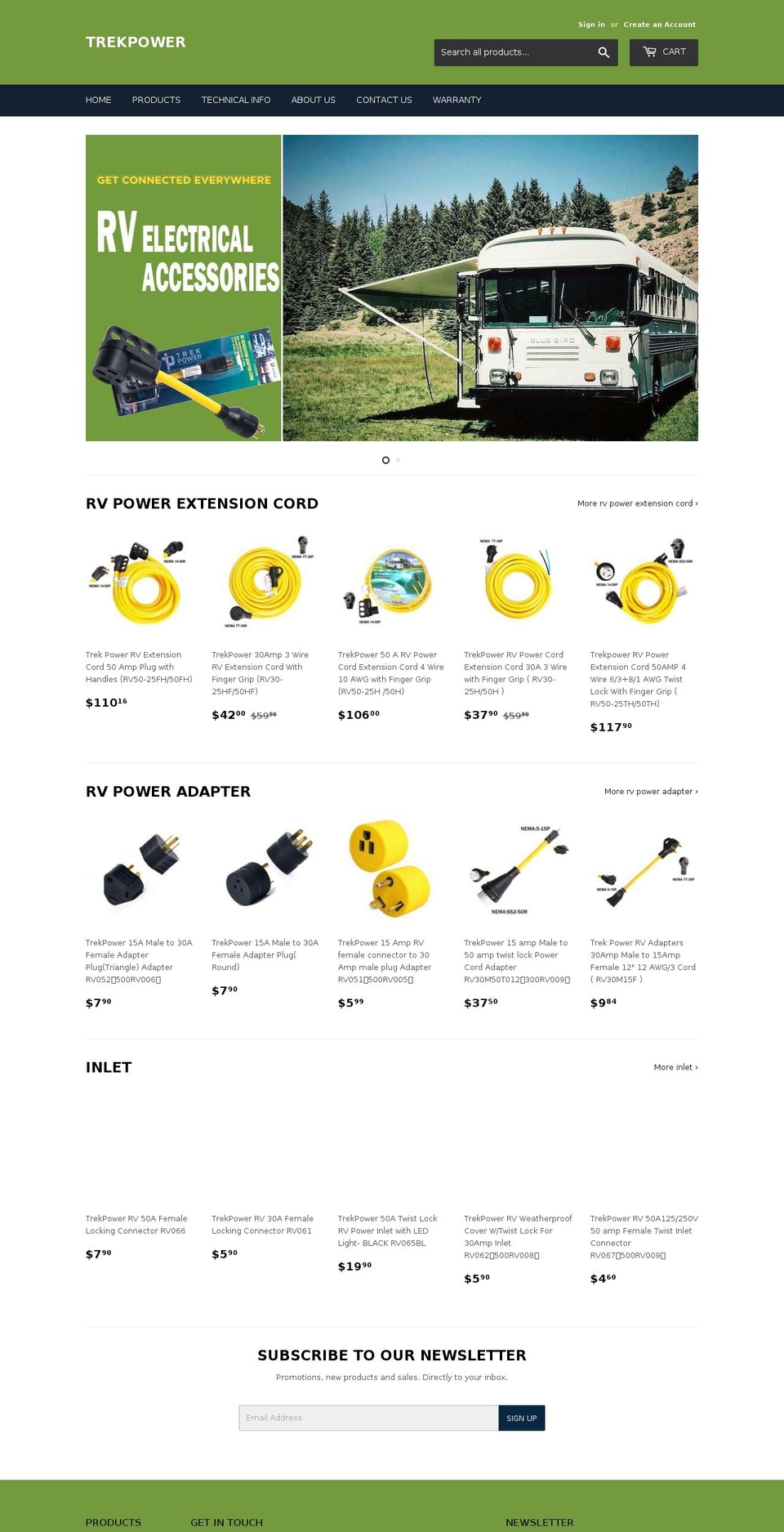 trekpower.com — Shopify storefront screenshot