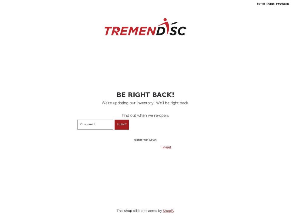 tremendisc.ca shopify website screenshot