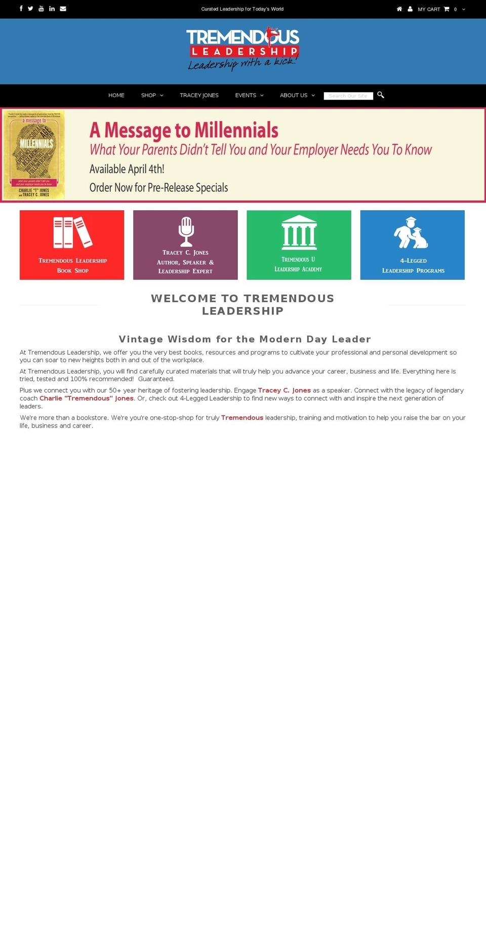 tremendousleadership.com shopify website screenshot