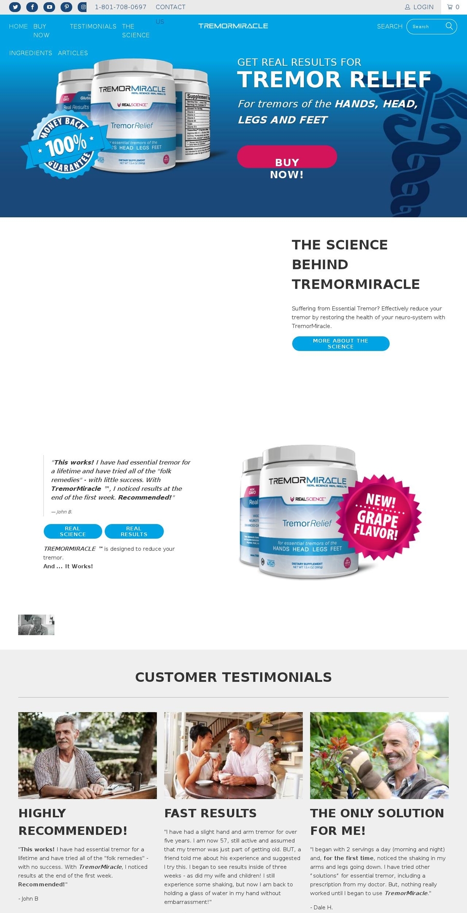 tremormiracle.com — Shopify storefront screenshot