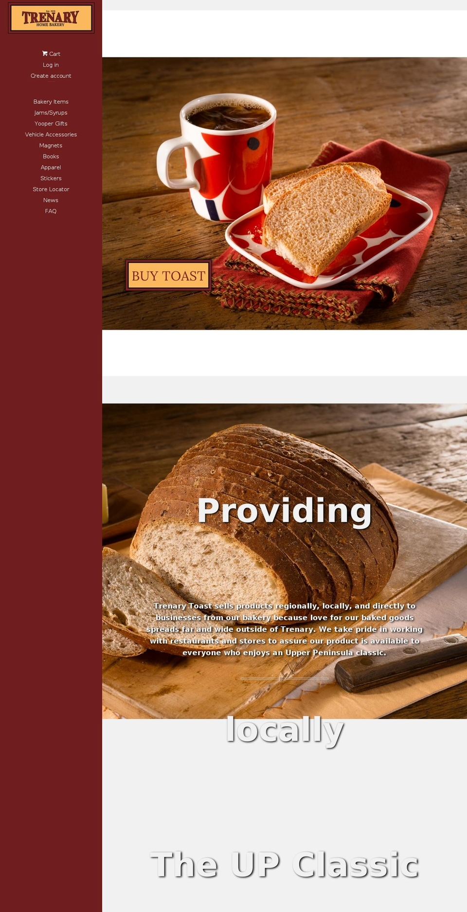 trenarytoast.com — Shopify storefront screenshot