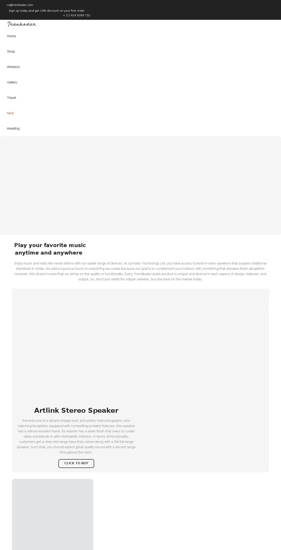 trenbader.com shopify website screenshot