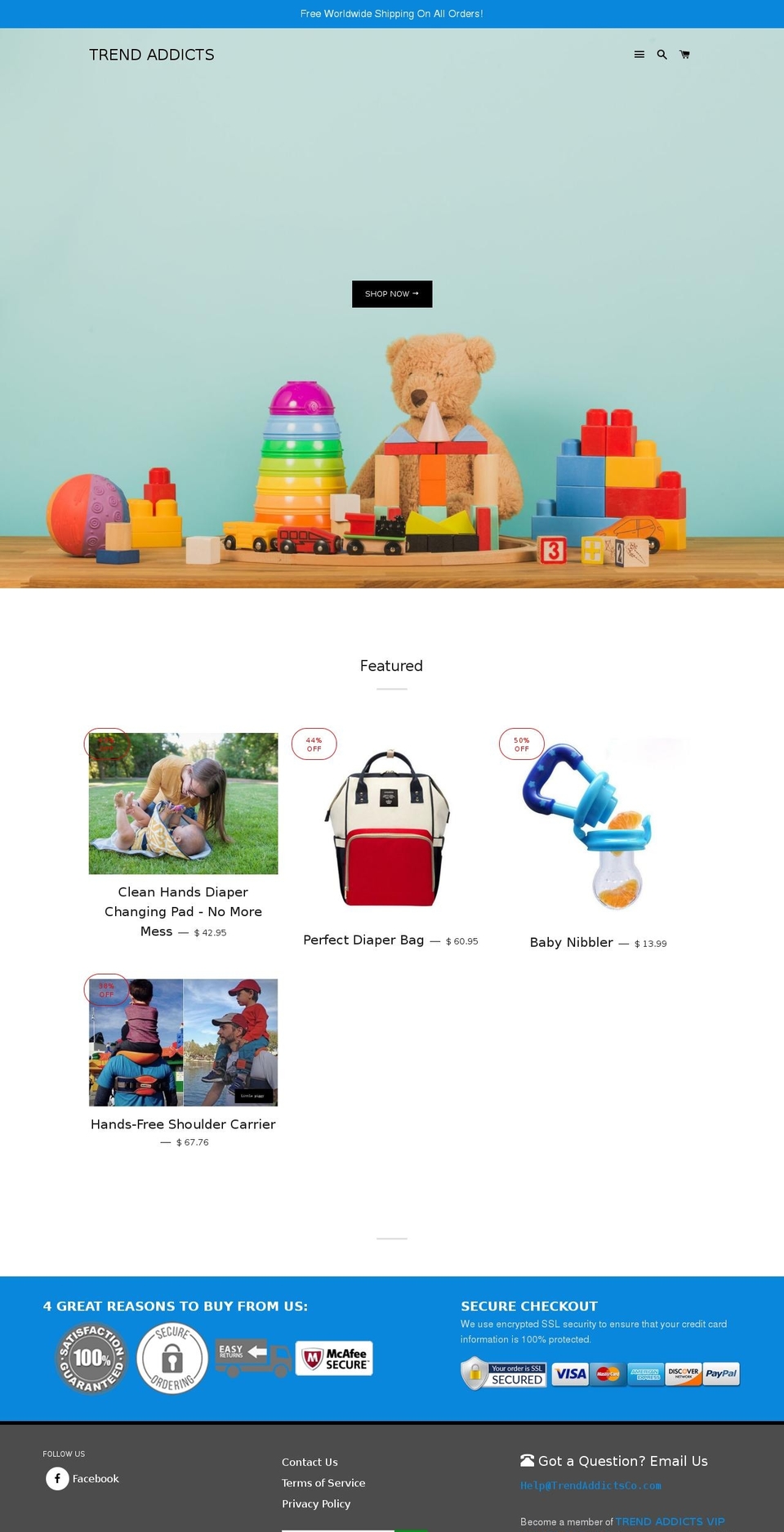 trend-addicts.com — Shopify storefront screenshot