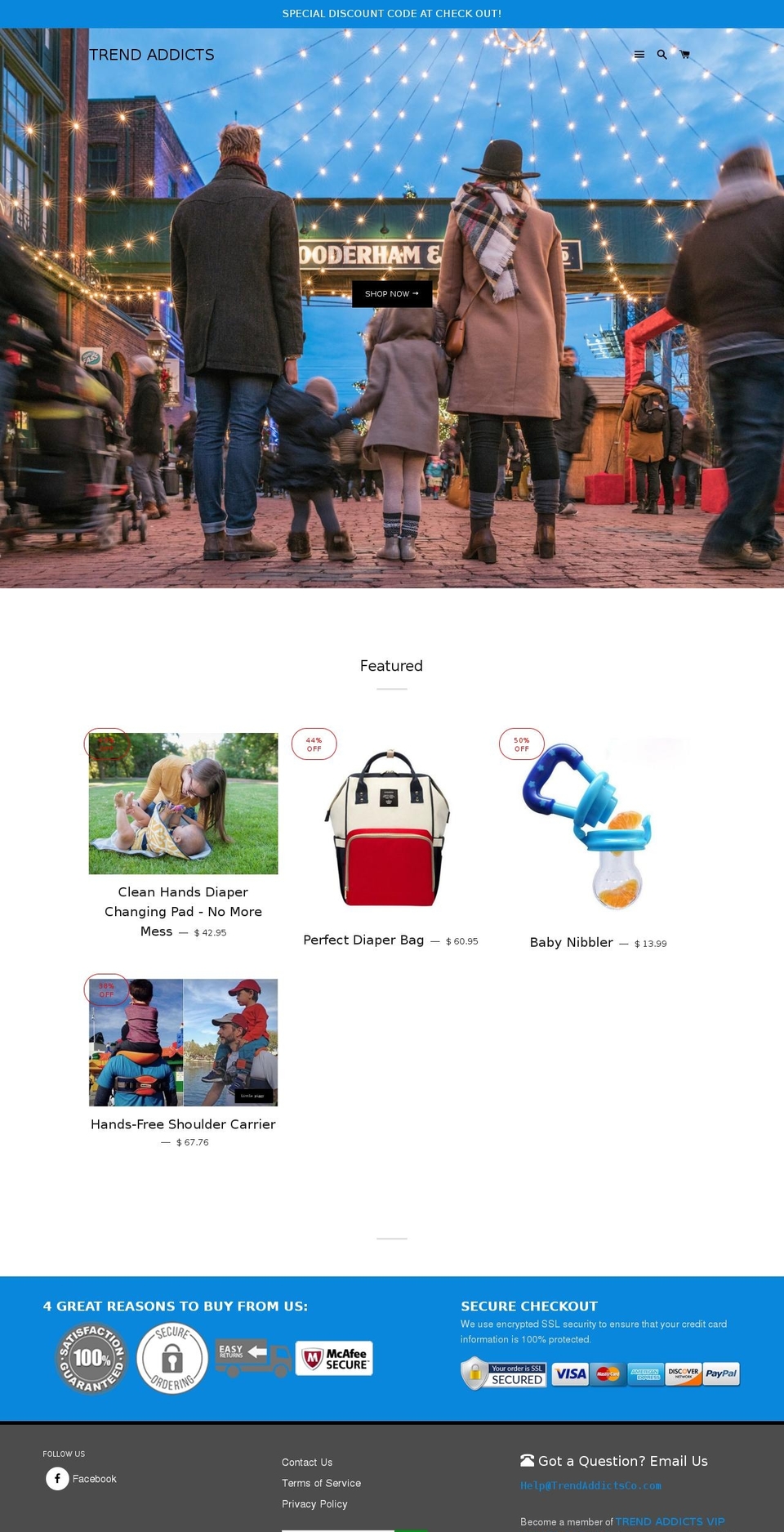trend-addicts.net shopify website screenshot
