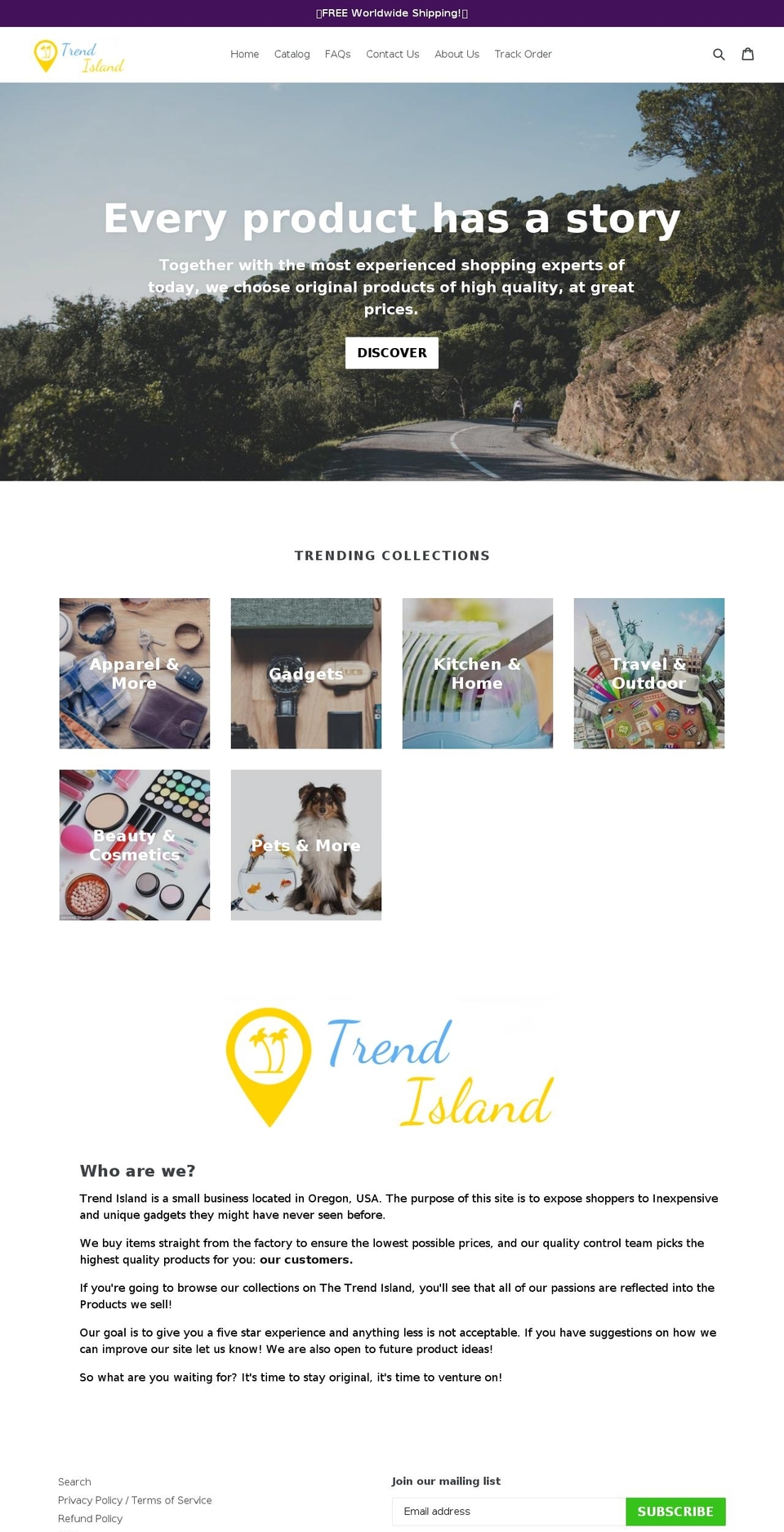 trend-island.com shopify website screenshot
