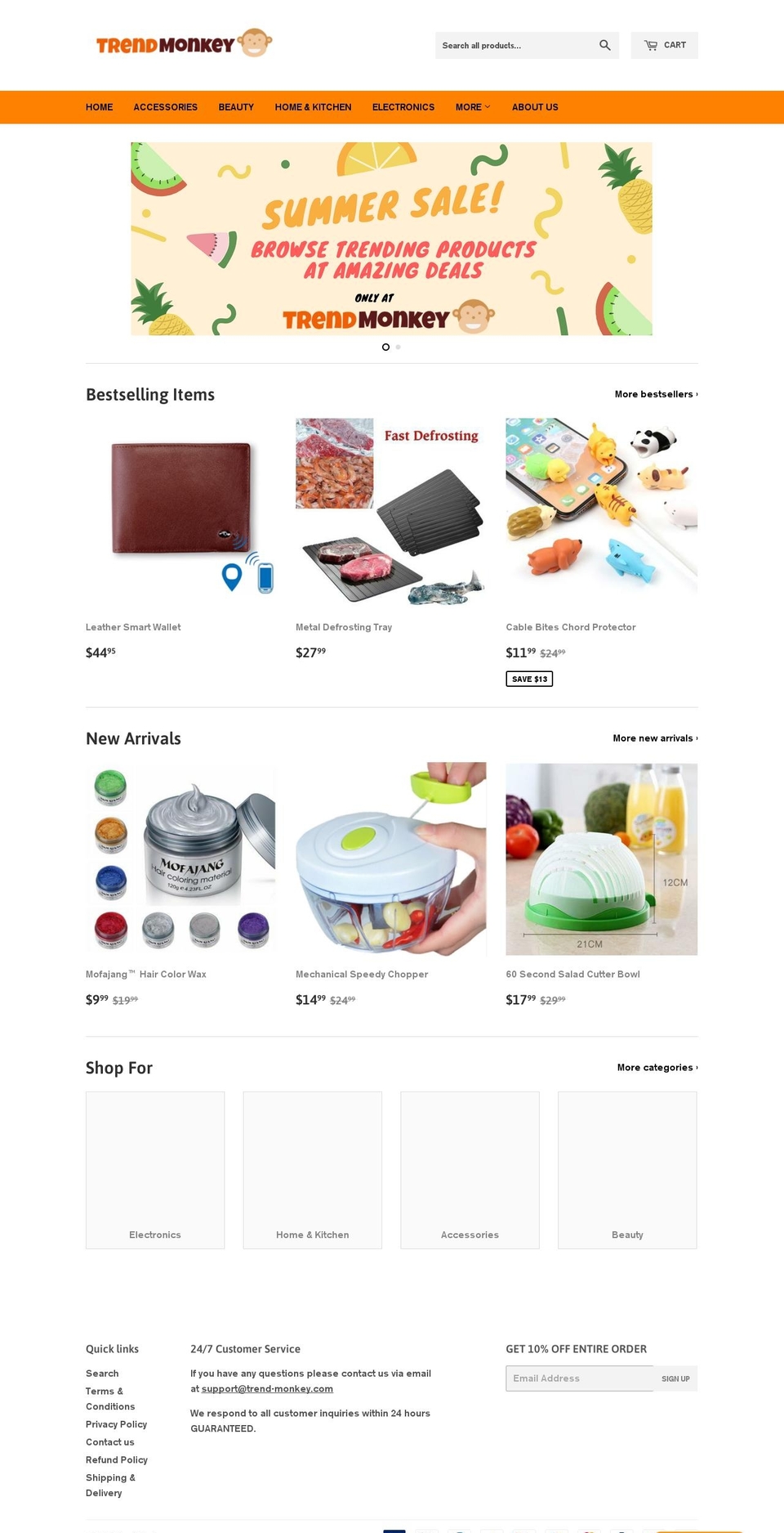 trend-monkey.com — Shopify storefront screenshot