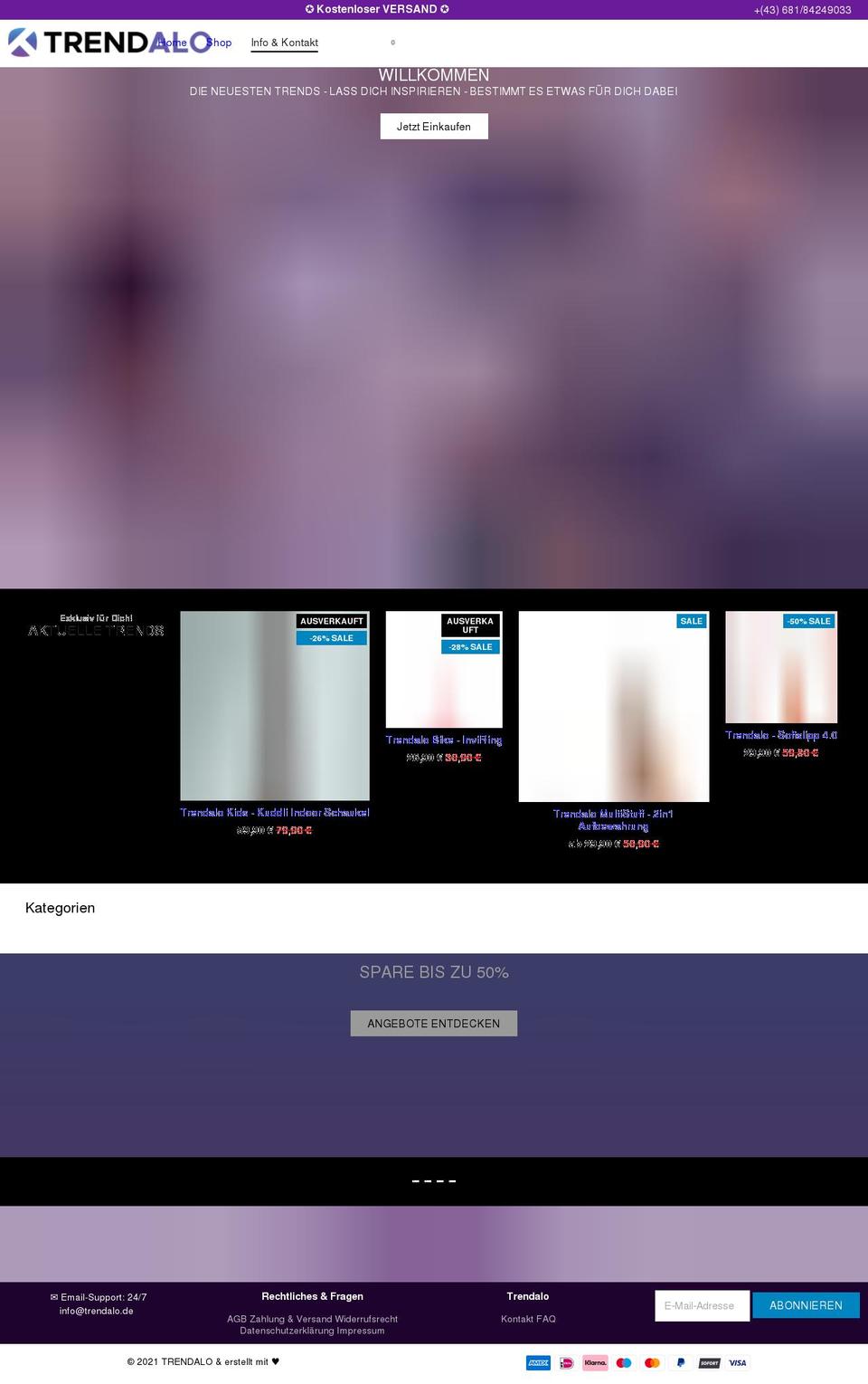 trendalo.de shopify website screenshot