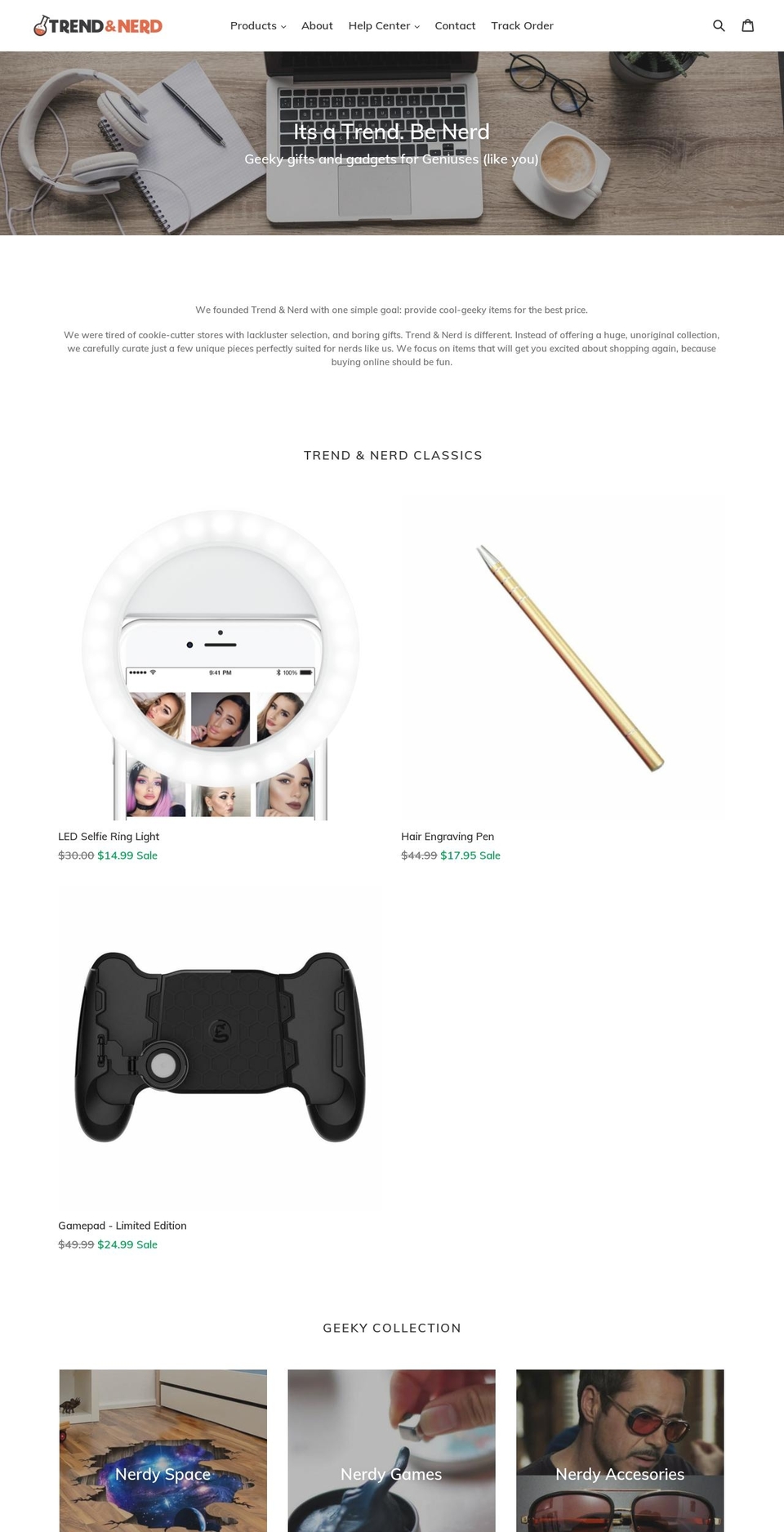 trendandnerd.com — Shopify storefront screenshot