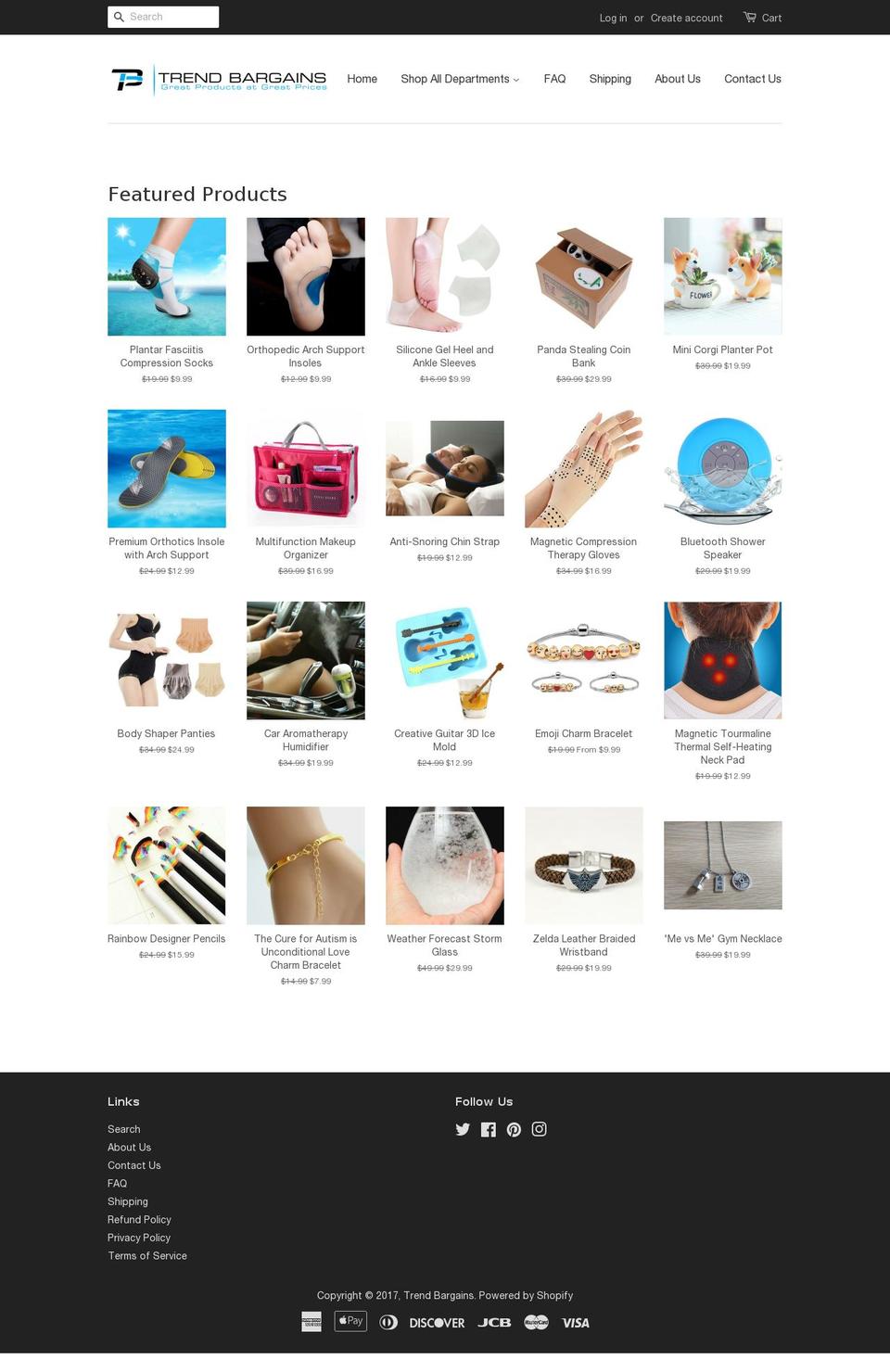 trendbargains.com shopify website screenshot