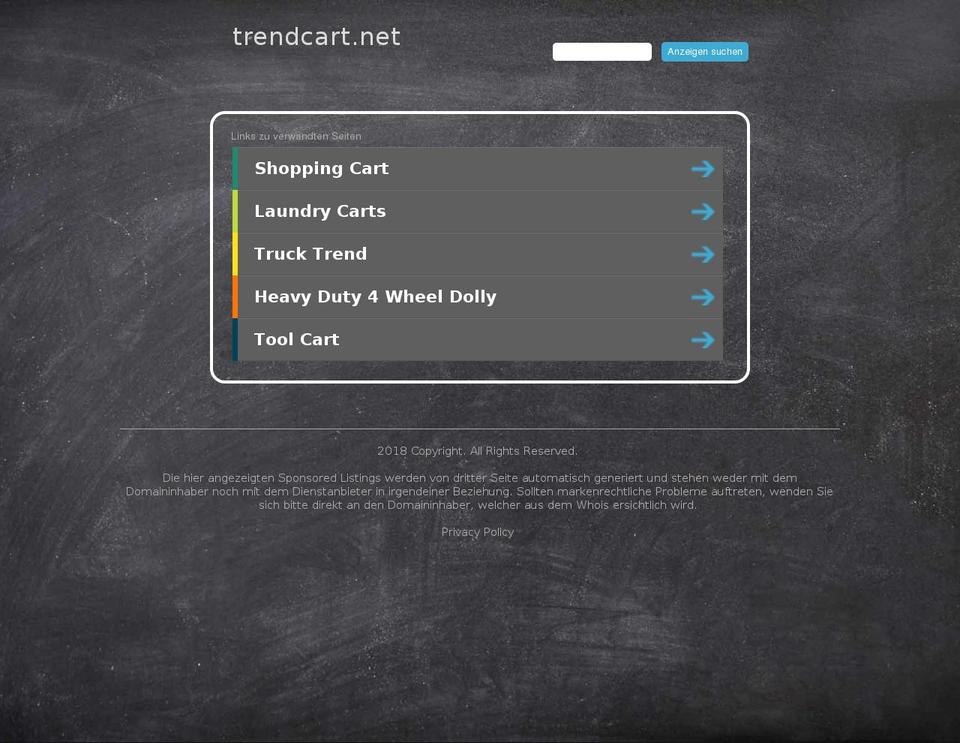 trendcart.net shopify website screenshot